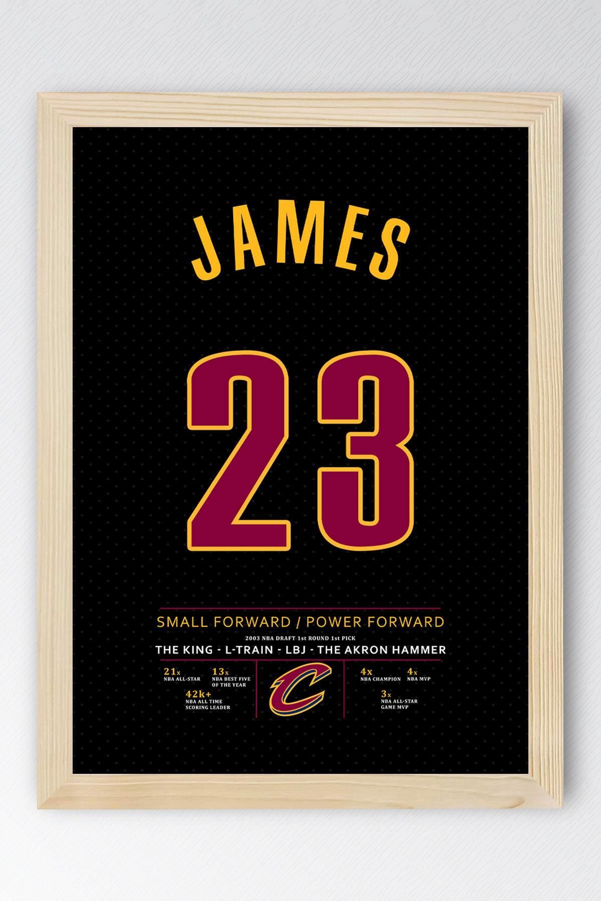 Saturn LeBron James Forma Çerçeveli Tablo - NBA Cleveland Cavaliers Jersey