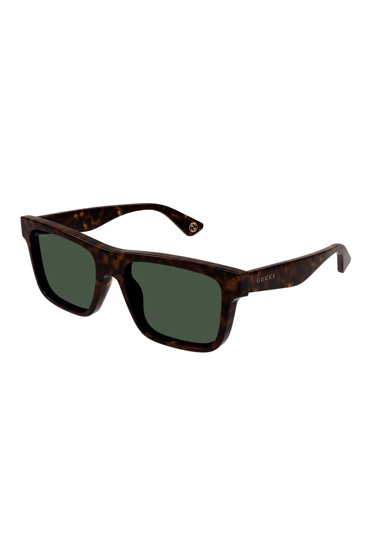 Gucci GG1618SA 002 56-18 Unisex Yeşil Mat Camlı Kahverengi Asetat Dikdörtgen Güneş Gözlüğü