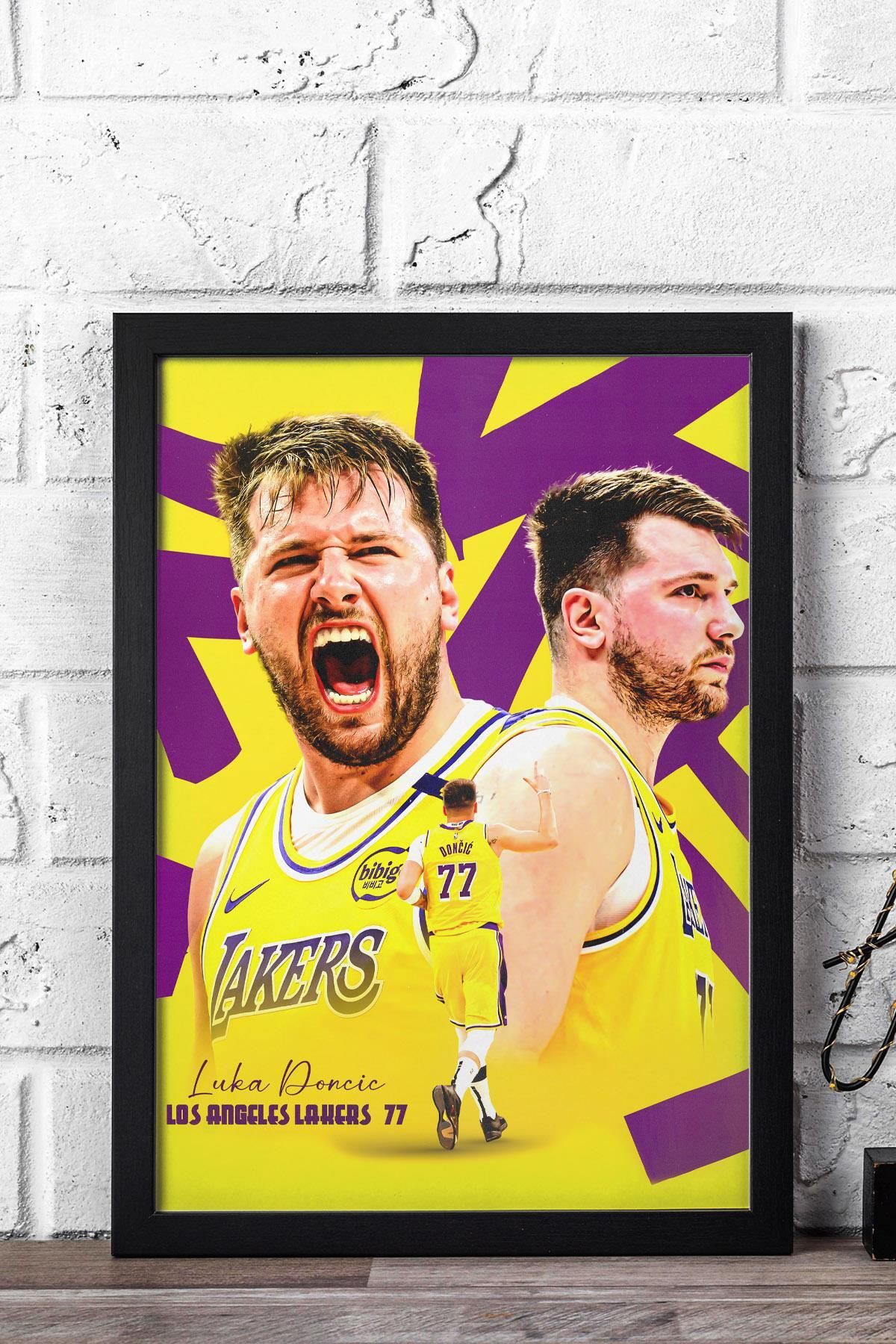 Saturn Luka Doncic Çerçeveli Tablo - Los Angeles Lakers NBA Posteri Tablo