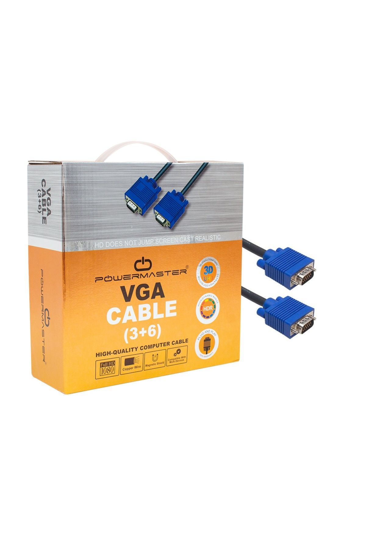 Findit VGA KABLO 15 PİN 3+6 ERKEK/ERKEK 15M KUTULU (2818)