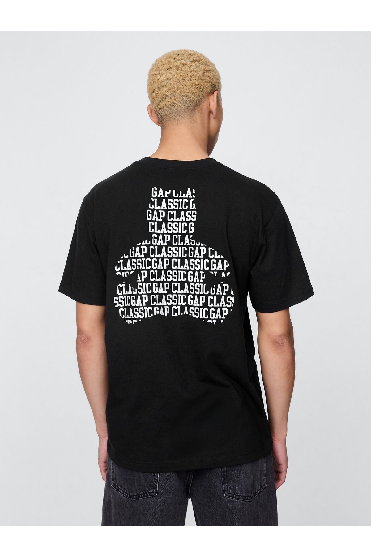 GAP Erkek Siyah Pocket Grafik Baskılı T-Shirt