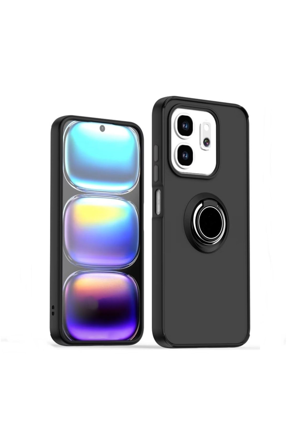 Apsuwa İnfinix Hot 50i Kılıf Montreal Yüzüklü Standlı Siyah