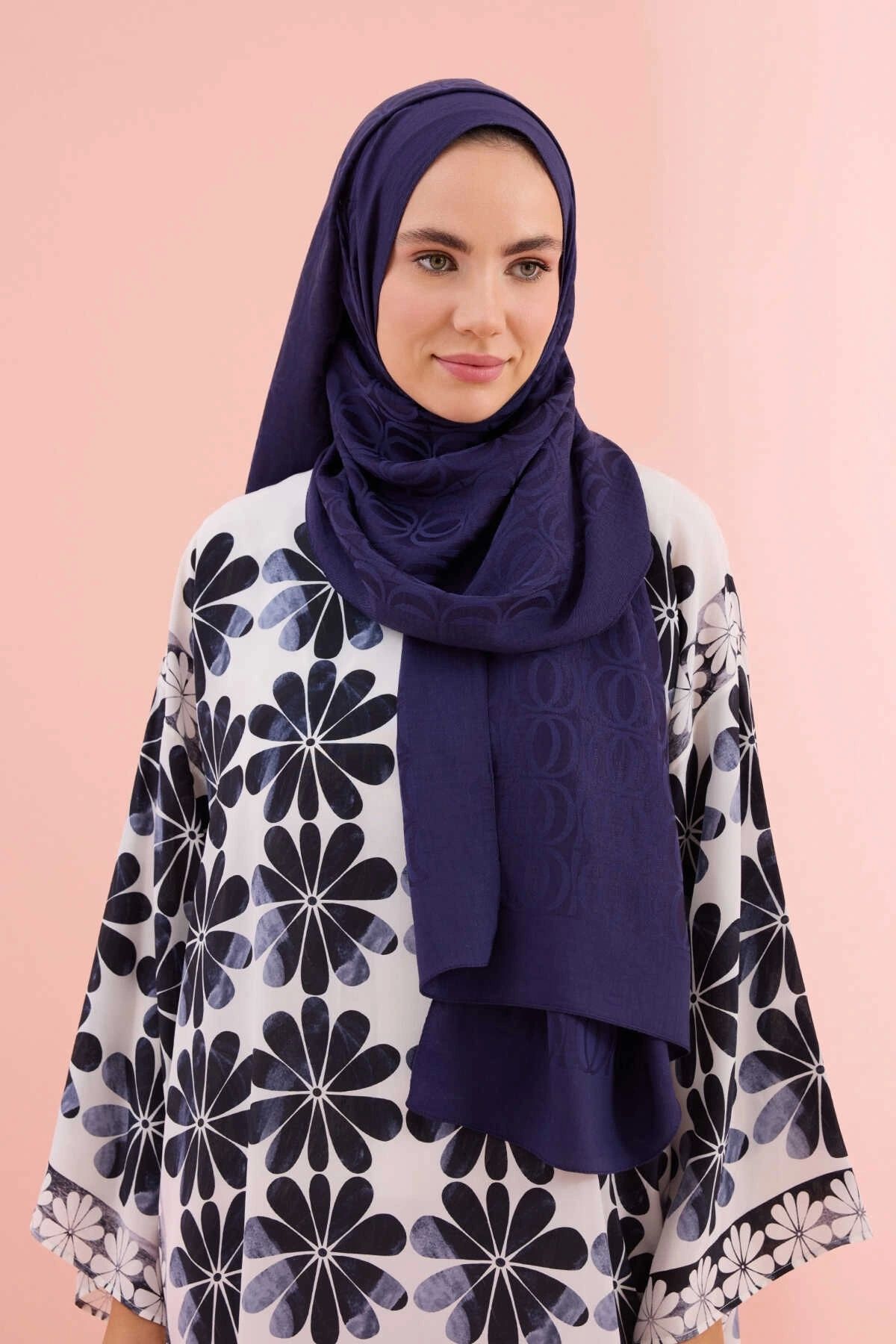 Imannoor Bambunoor Lacivert Naia Pamuk Şal 251-3027-003