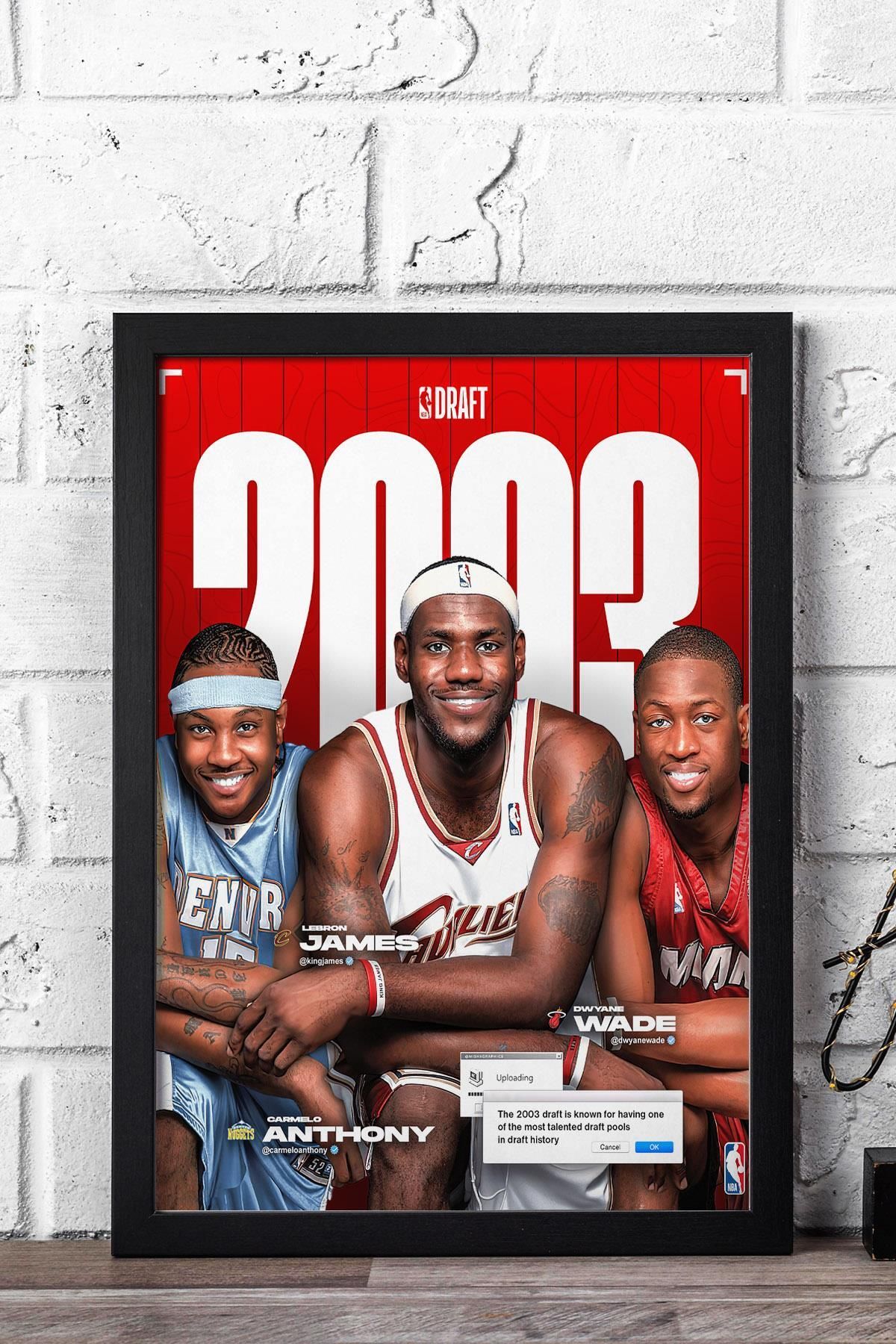 Saturn LeBron James Dwyane Wade Carmelo Anthony Çerçeveli Tablo - Basketbol NBA Posteri Tablo