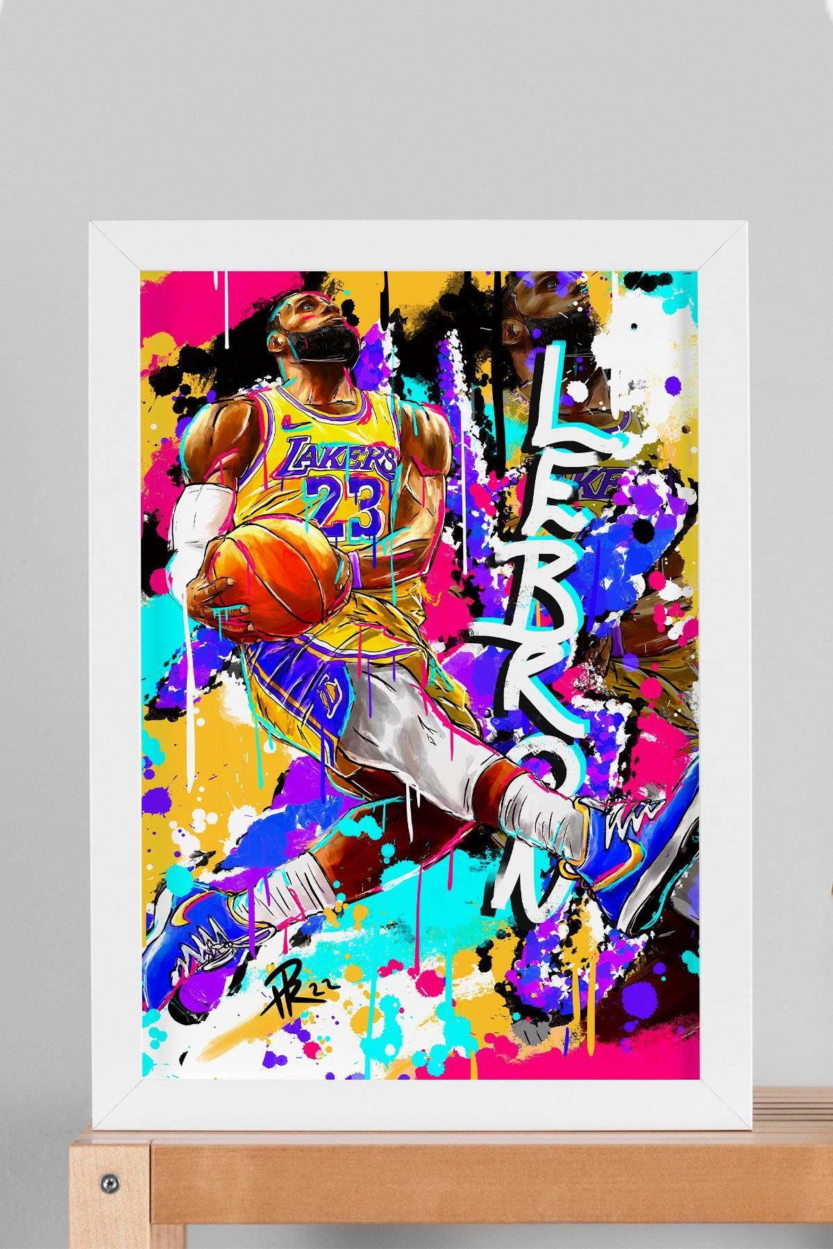Saturn LeBron James Çerçeveli Tablo - Basketbol NBA Posteri Tablo