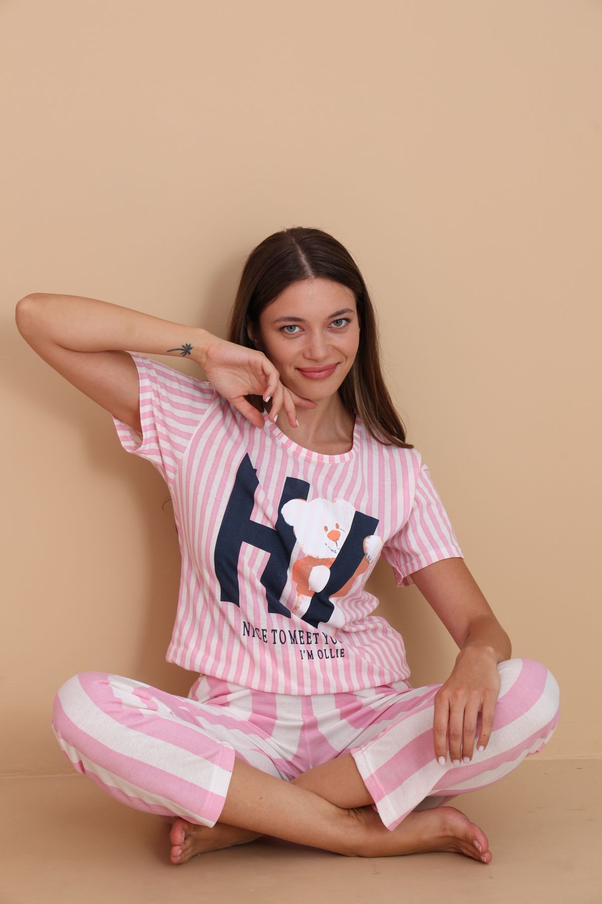 STELLAPİNK Kadın Pamuklu Pijama Takımı