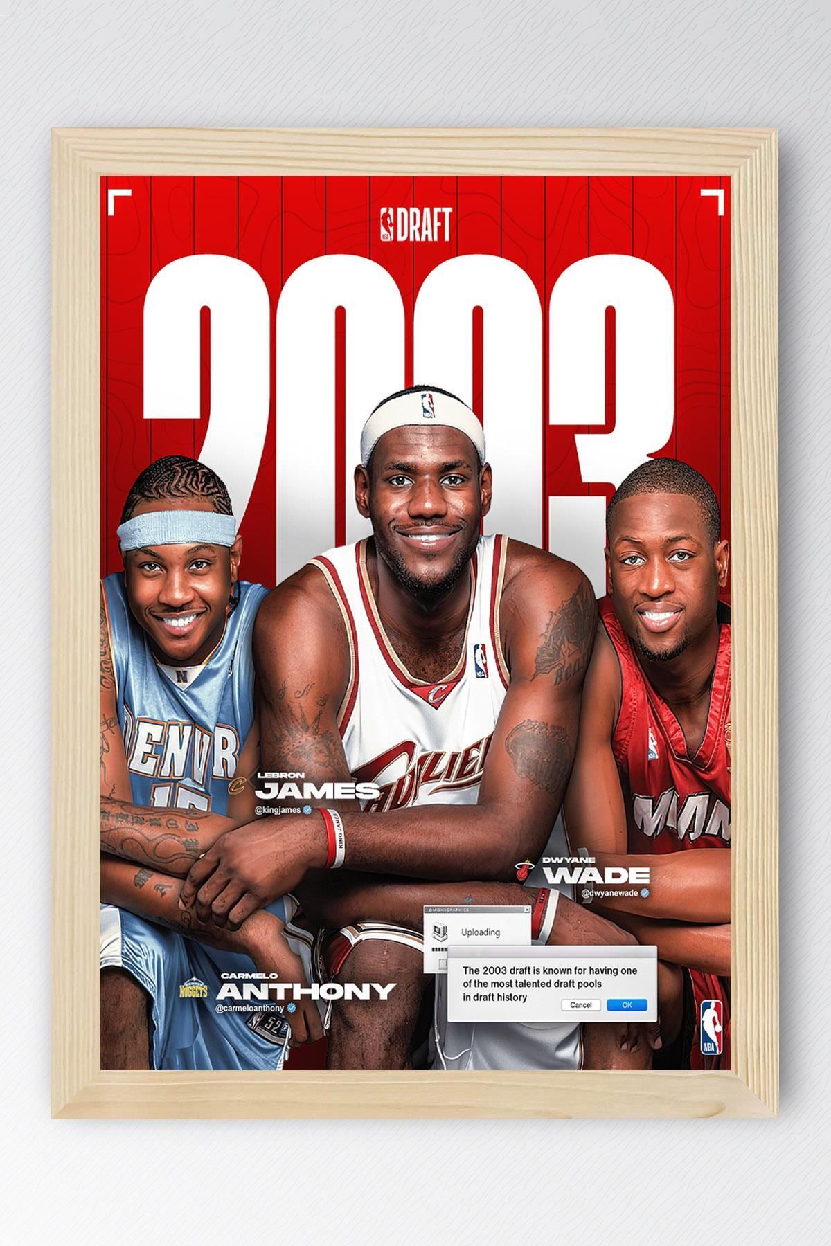 Saturn LeBron James Dwyane Wade Carmelo Anthony Çerçeveli Tablo - Basketbol NBA Posteri Tablo