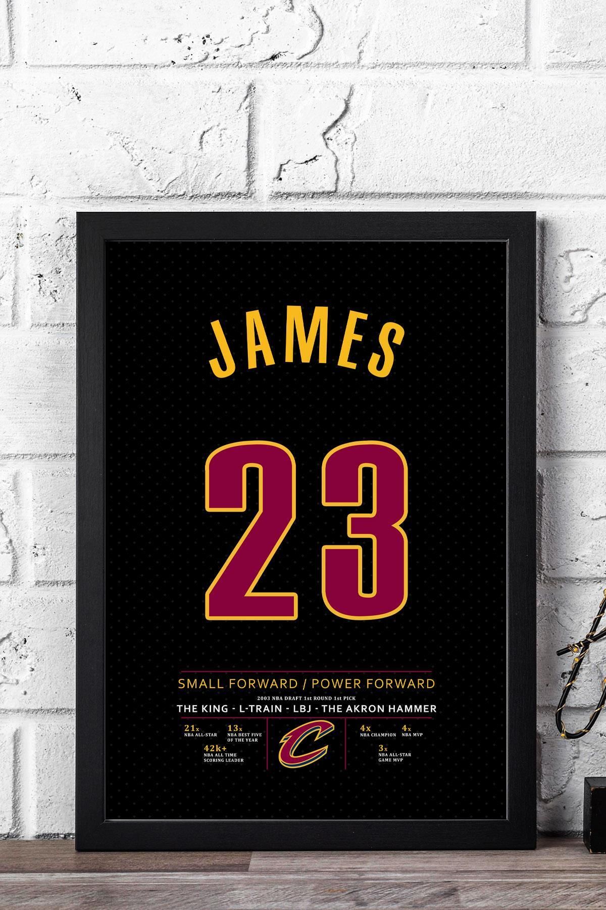 Saturn LeBron James Forma Çerçeveli Tablo - NBA Cleveland Cavaliers Jersey