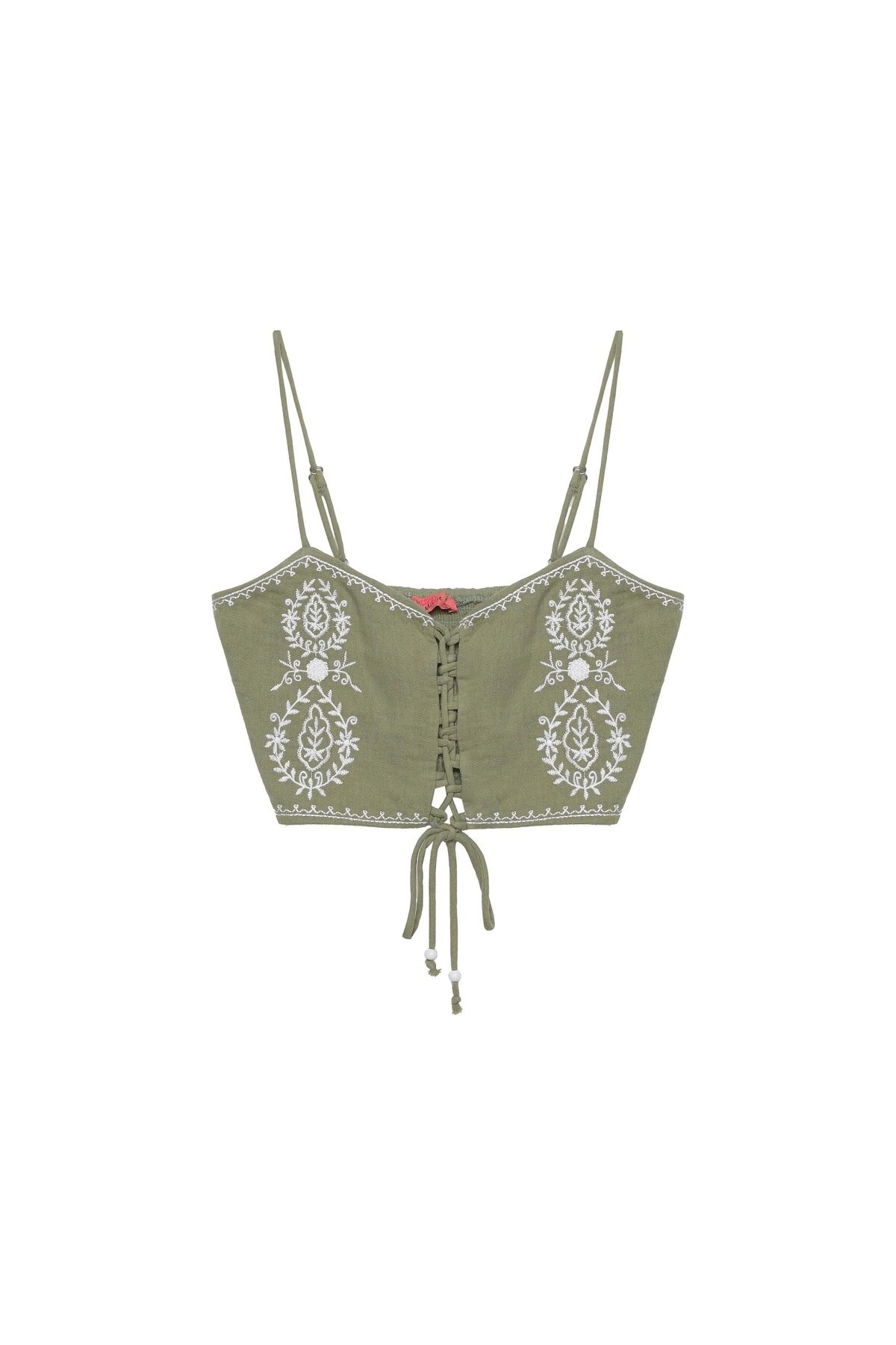 OllaCollection Nakış Detaylı Bluz Haki