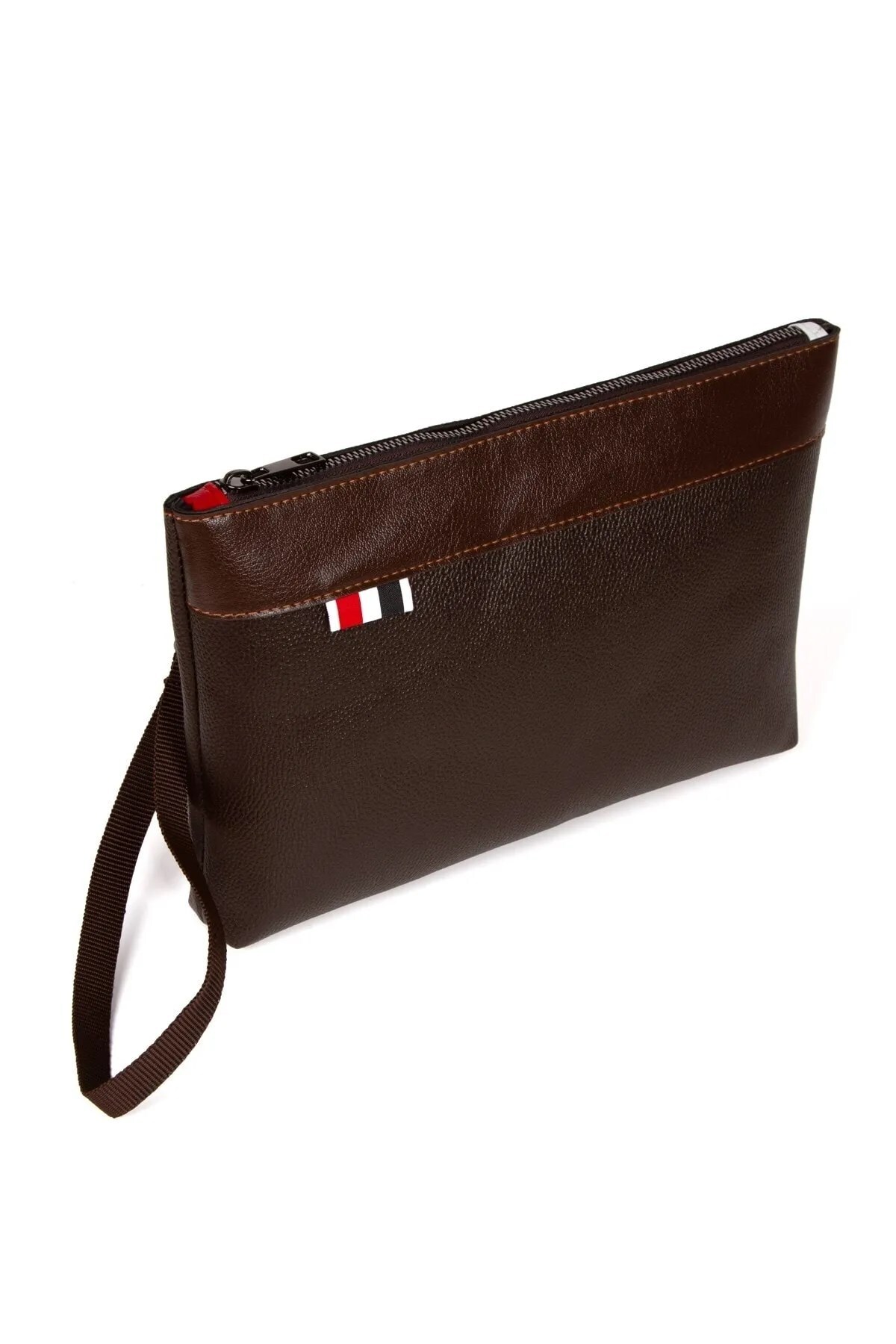 Newish Polo  Deri El Askılı Dosya Evrak Günlük Portföy & Clutch Çanta - Kahverengi - Görsel 5