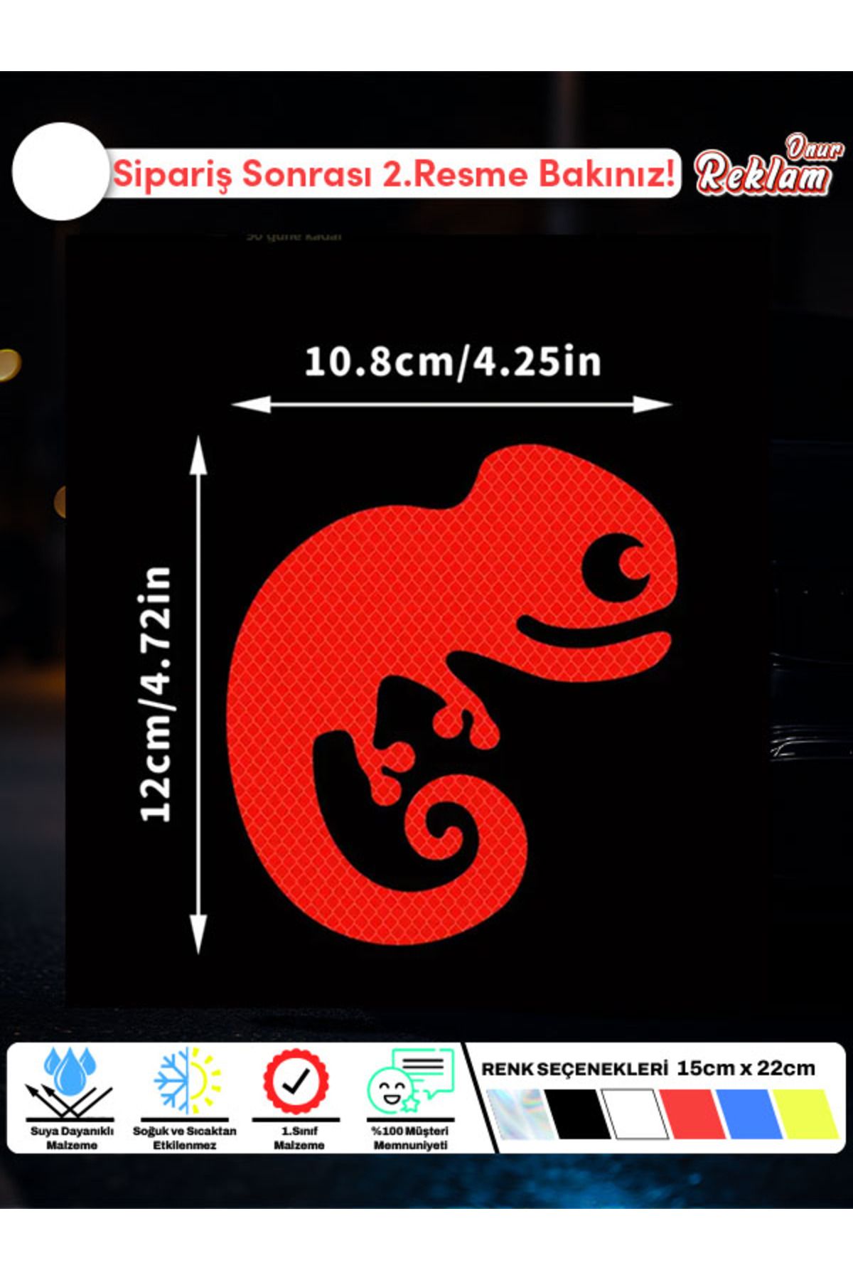 Onur Reklam Bukalemun Araba Sticker –12x10.8 cm