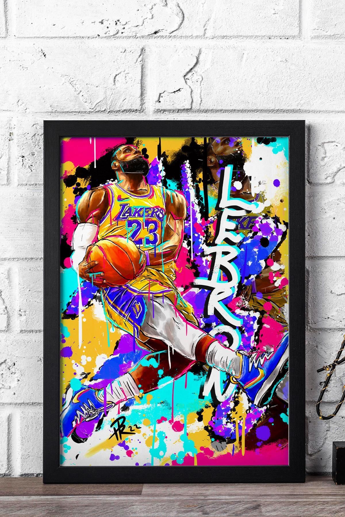 Saturn LeBron James Çerçeveli Tablo - Basketbol NBA Posteri Tablo