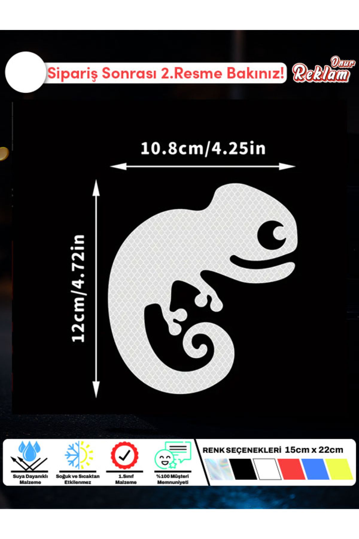 Onur Reklam Bukalemun Araba Sticker –12x10.8 cm