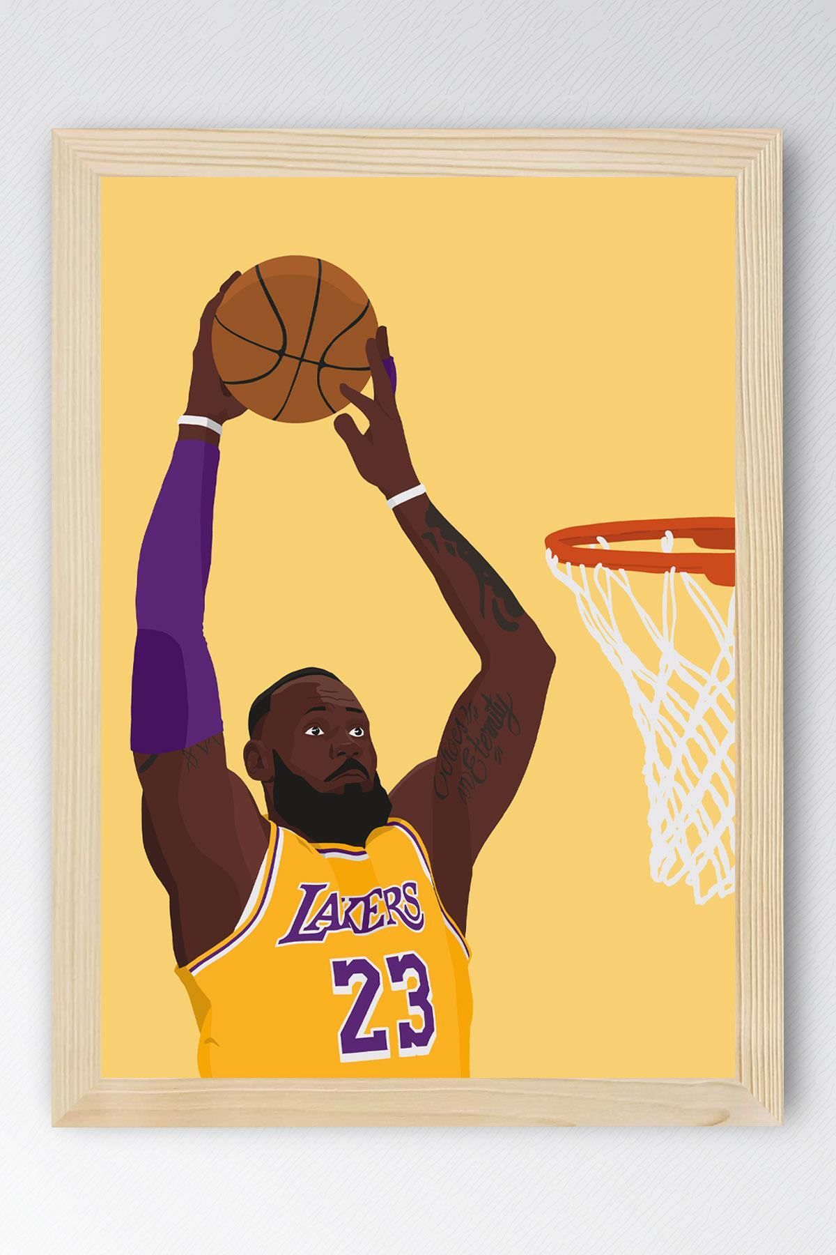 Saturn LeBron James Çerçeveli Tablo - Basketbol NBA Posteri Tablo