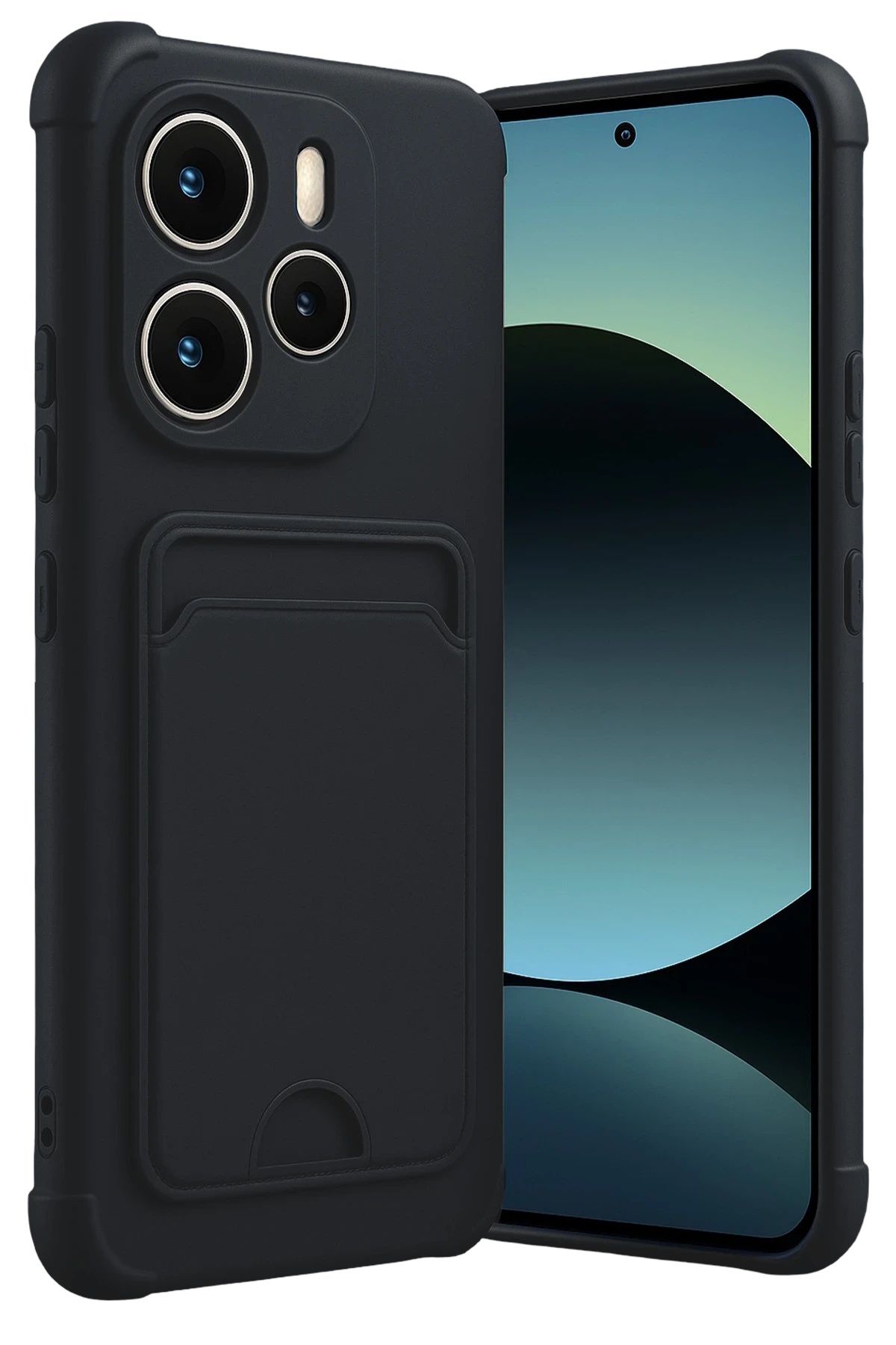 m.tk moveteck Xiaomi Redmi Note 14 4G Kılıf Kamera Ve Köşe Korumalı Kartlıklı Cüzdanlı Yumuşak Silikon Kapak