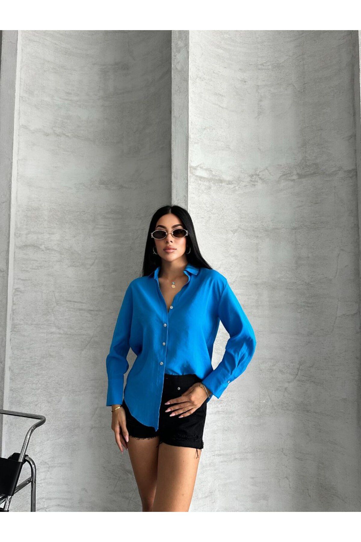 Lovely butik KADIN DÖRT MEVSİM ŞİFON GÖMLEK