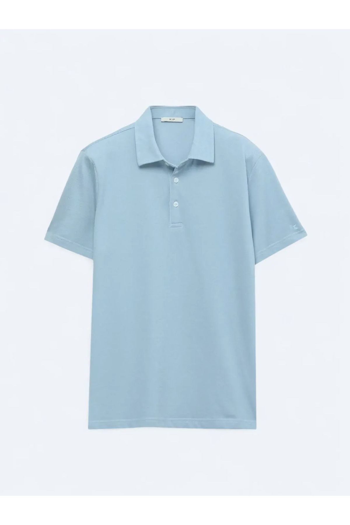 Kip Açık Mavi Polo Yaka Pamuk Karışımlı T-Shirt