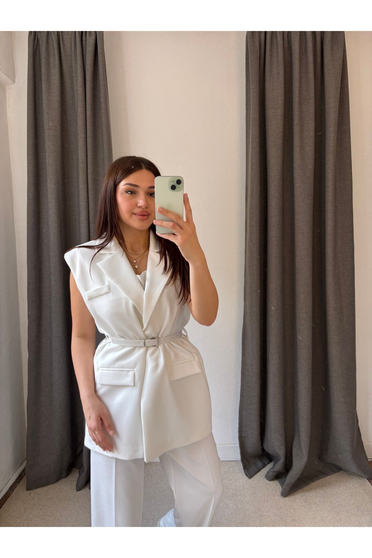 ROSSA Oversize Kemerli Astarlı Yelek