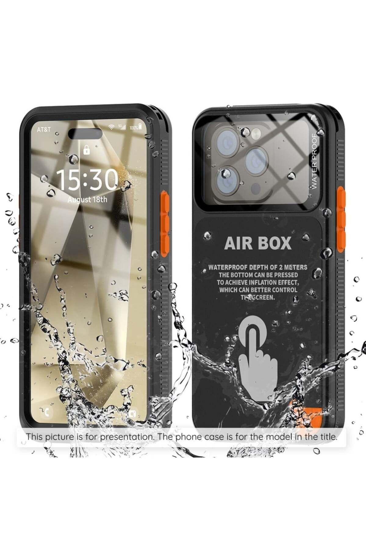ShellBox-Universal Waterproof Phone Case up to 6.1 inch, ShellBox AirBox IP68, Black 1