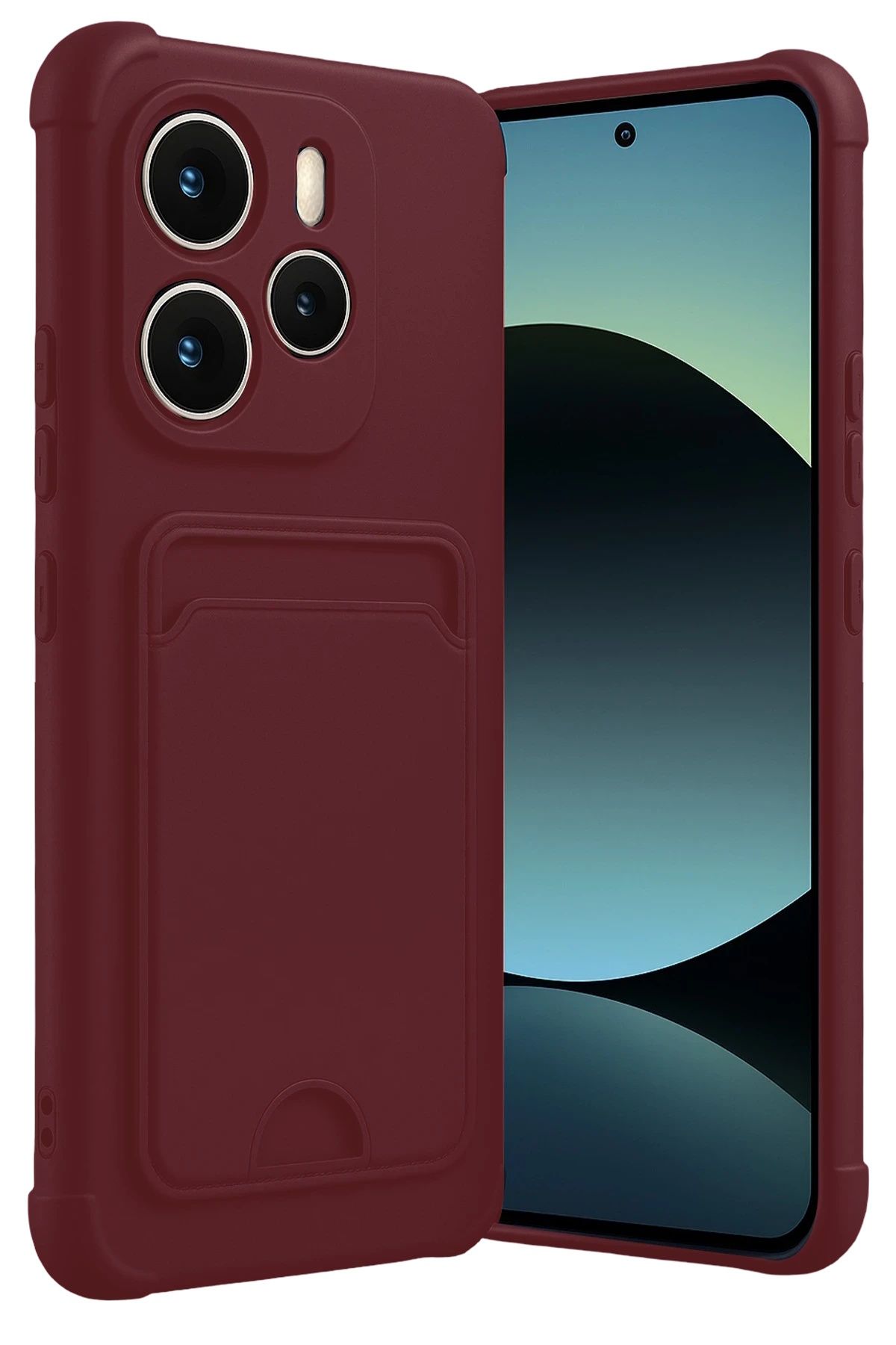 m.tk moveteck Xiaomi Redmi Note 14 4G Kılıf Kamera Ve Köşe Korumalı Kartlıklı Cüzdanlı Yumuşak Silikon Kapak