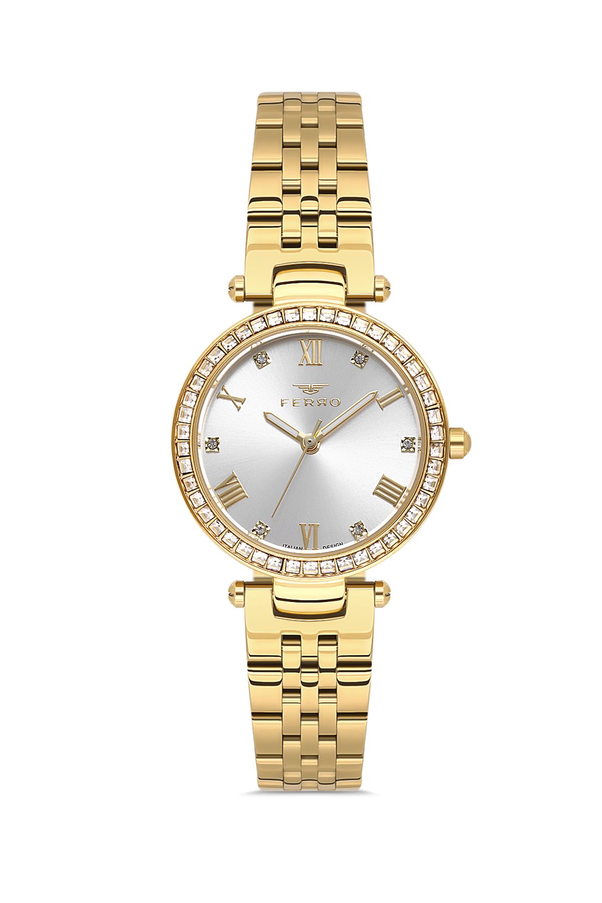 FERRO FL21593AWT-B Quartz Çelik Altın Rengi 30 mm Kadın Kol Saati
