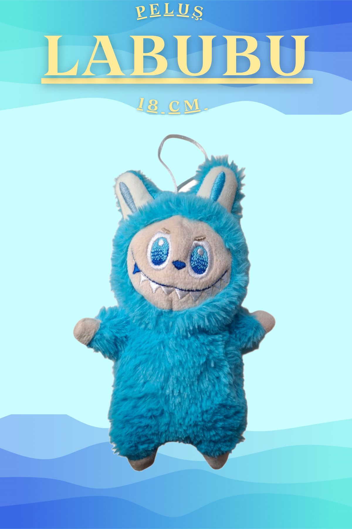 FO Labubu Oyuncak (Beyaz,Mavi,Mor,Pembe) Labubu Peluş Bebek 18 CM 1 Adet