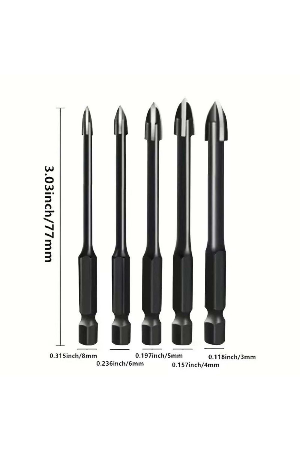 SOLIDFAST 5 Lİ CAM , METAL , SERAMİK, AHŞAP, BETON , PLASTİK DELME UCU SETİ
