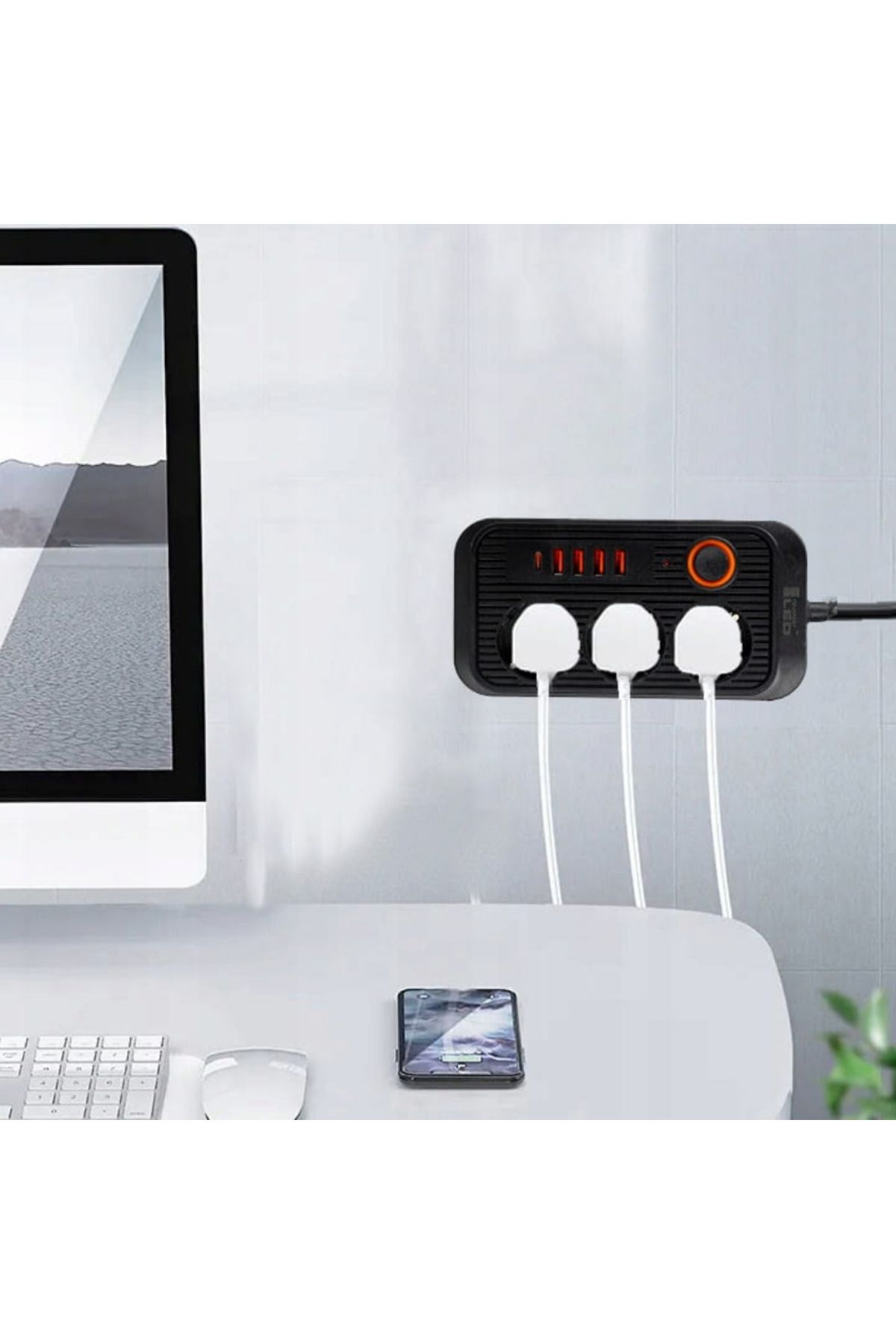 SML-Multifunctional extension cord, 3 sockets + 5xUSB, 2 meters, black 4