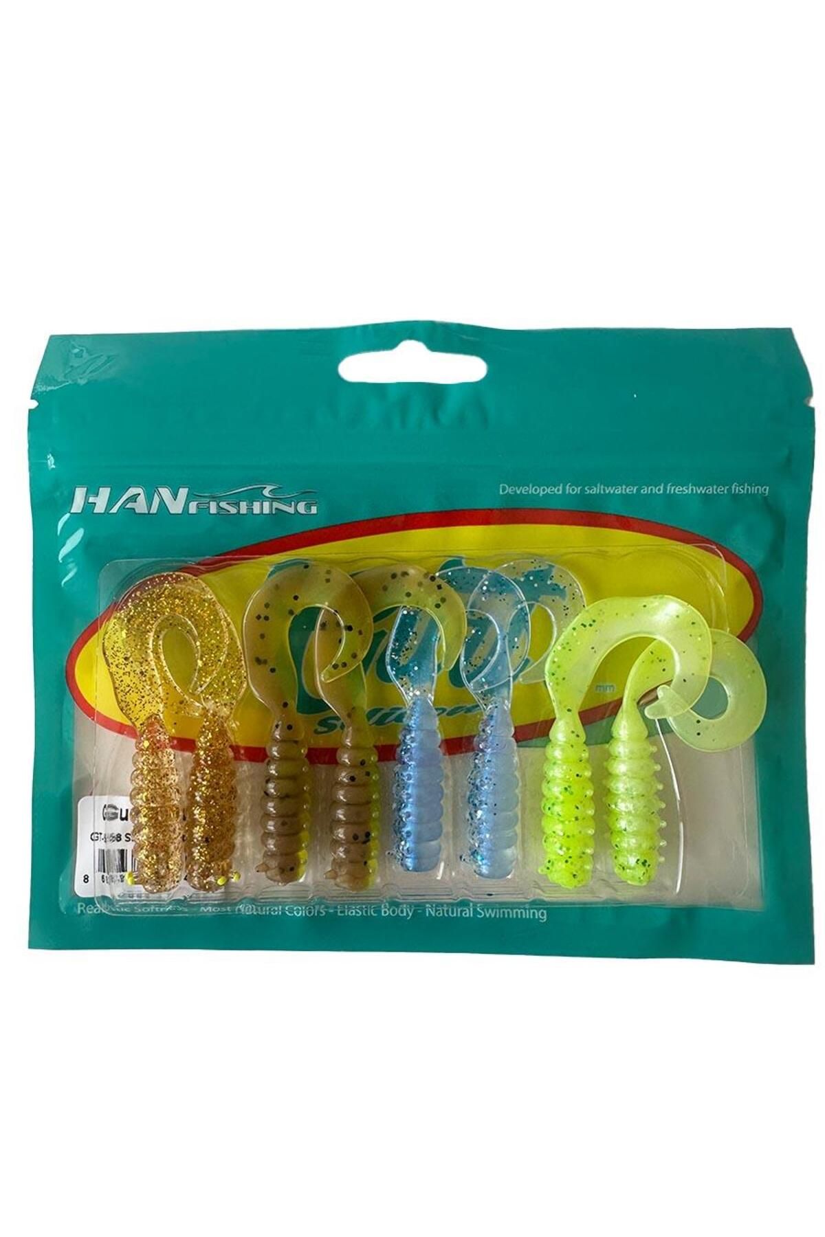 Hanfish Gurt 60mm GT 8 Adet Silikon Yem ( Mix Paket) 4 Farklı Renk