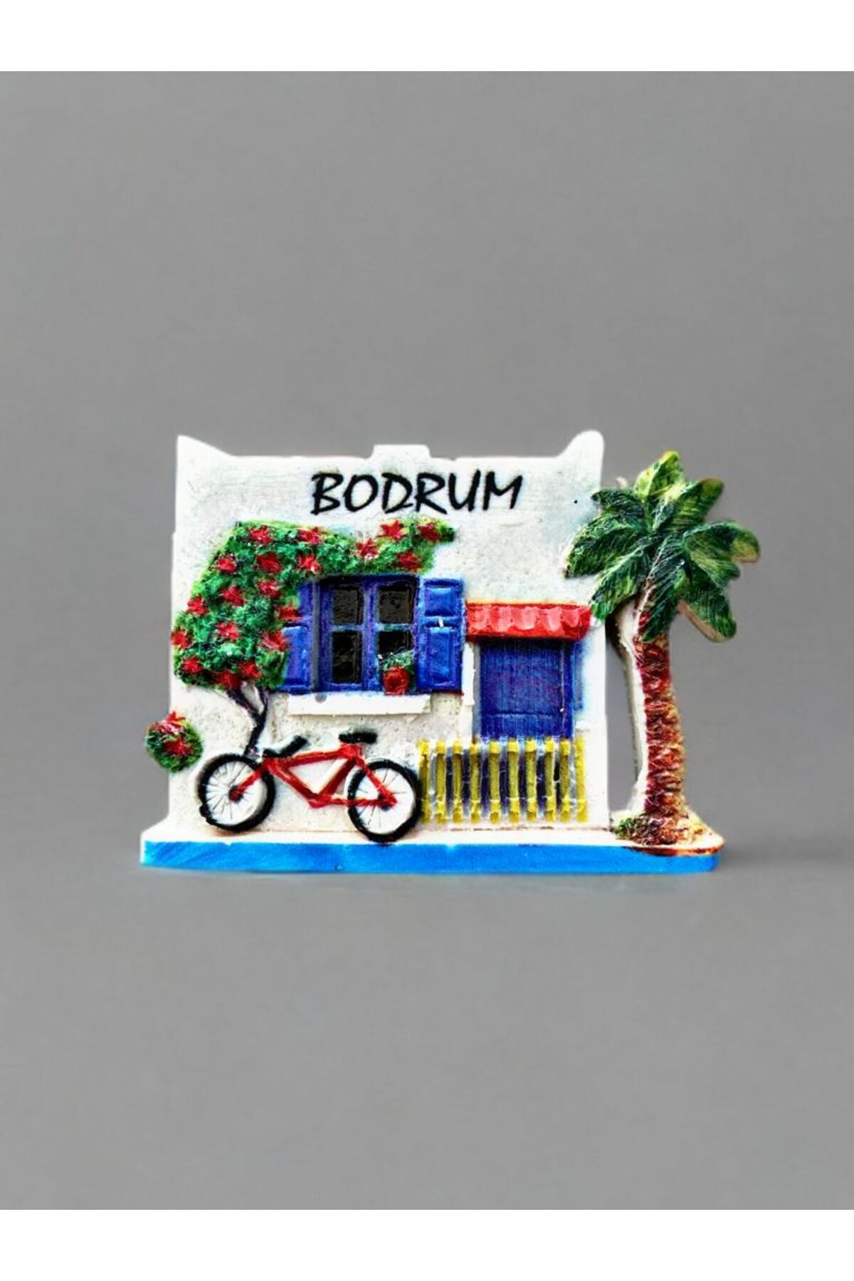 Home BODRUM Temalı Kabartmalı Polyester Magnet. 8cm x 6cm