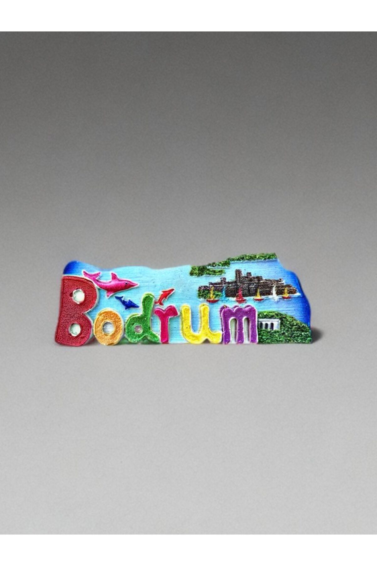 Home BODRUM Temalı Kabartmalı Polyester Magnet. 11cm x 4,5cm