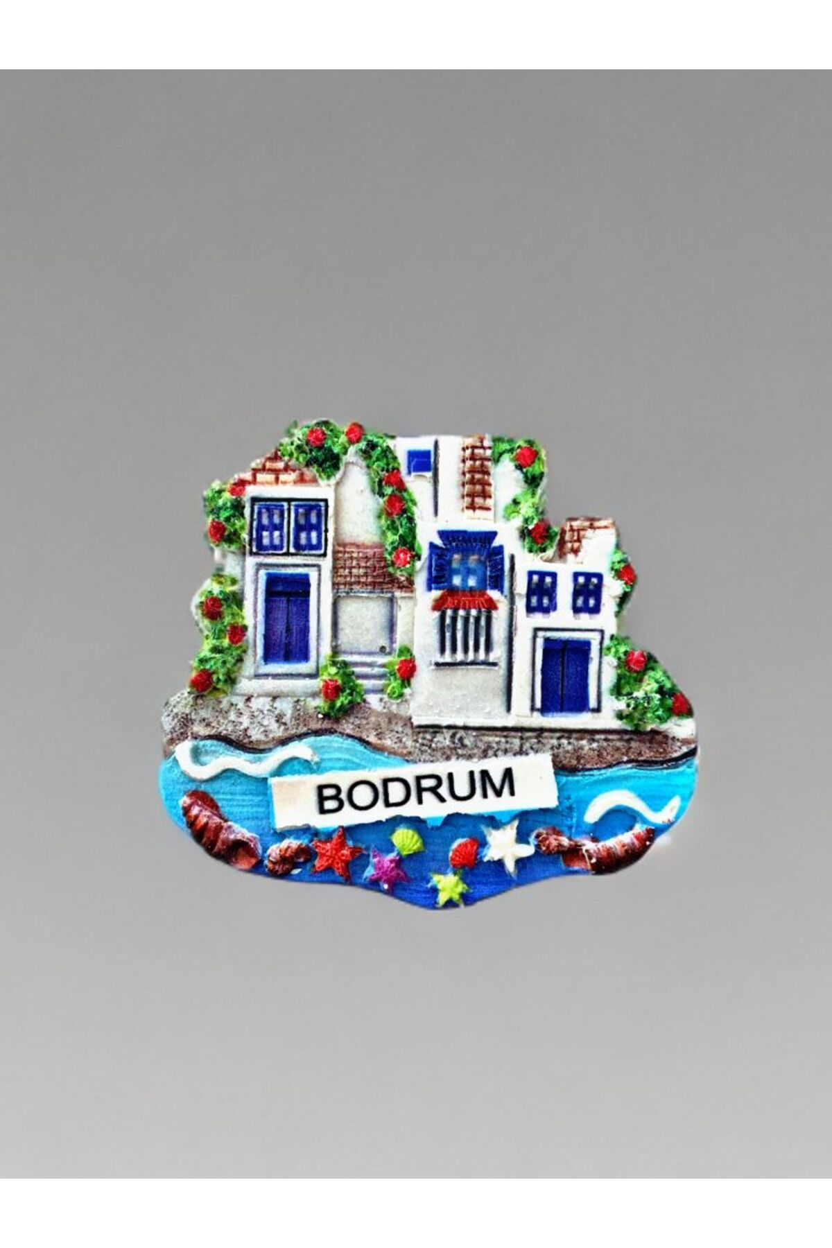Home BODRUM Temalı Kabartmalı Polyester Magnet. 8,5cm x 8 cm.