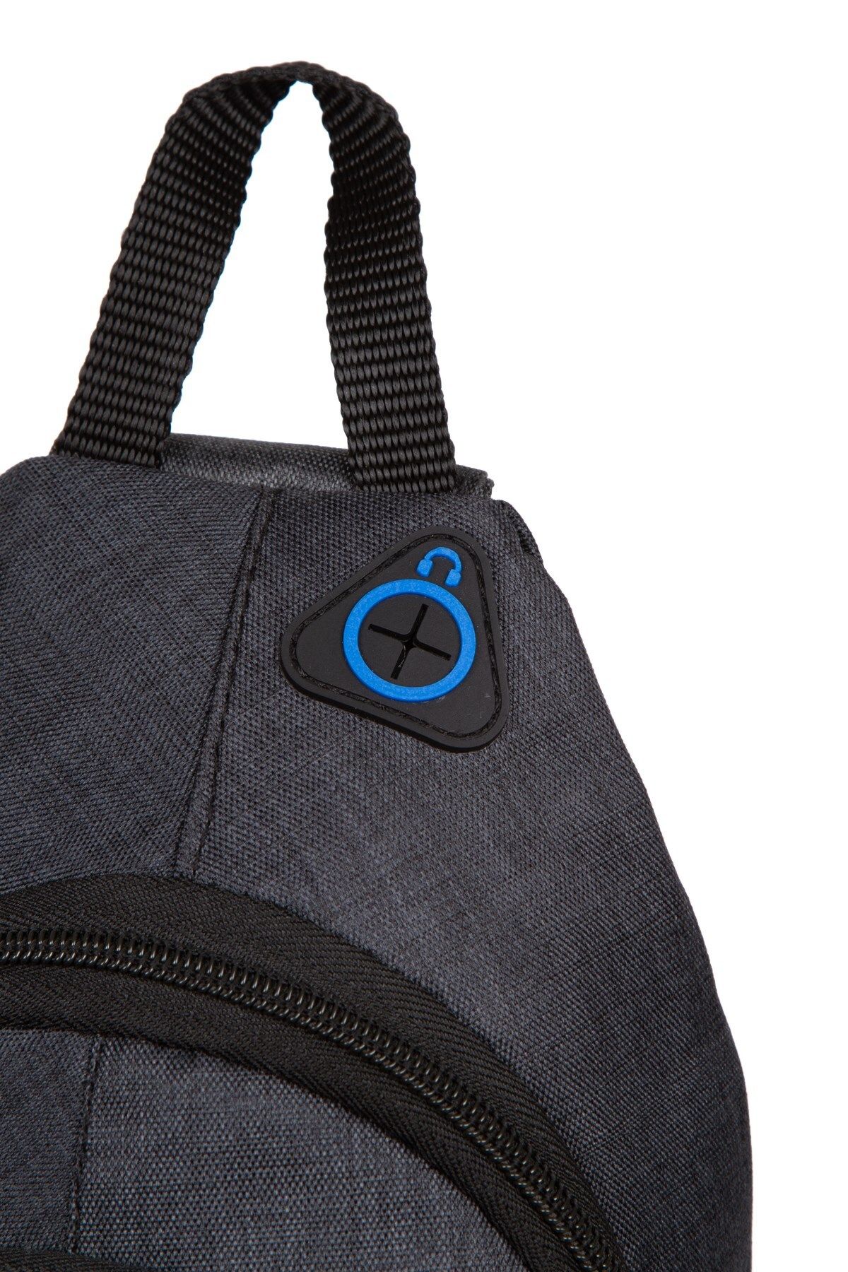 Newish-Linen Fabric Chest and Shoulder Bag with USB Headphone Output Zipper 5