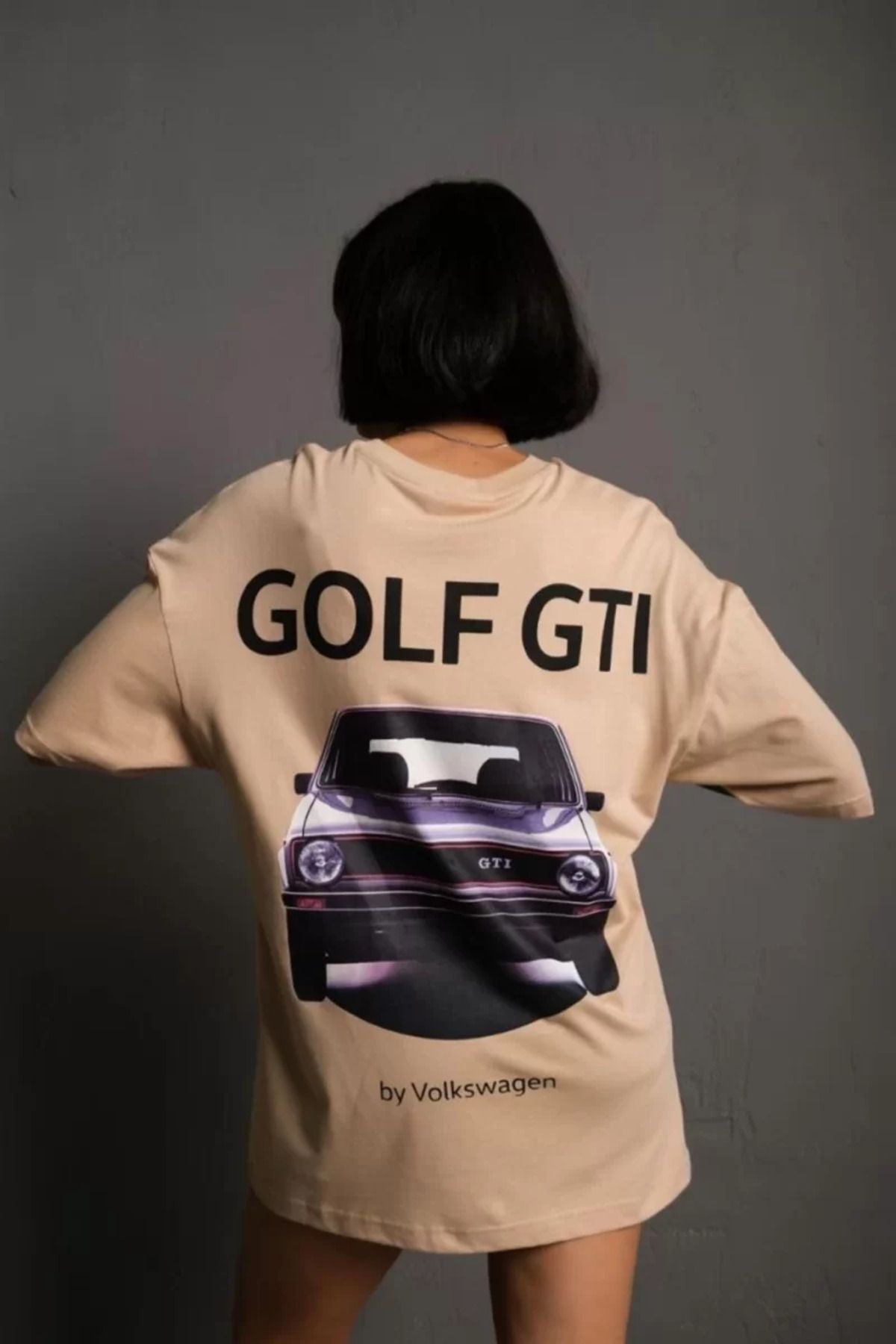 ruum fashions Unisex Sırt Golf Gtı Baskılı Oversize T-shirt