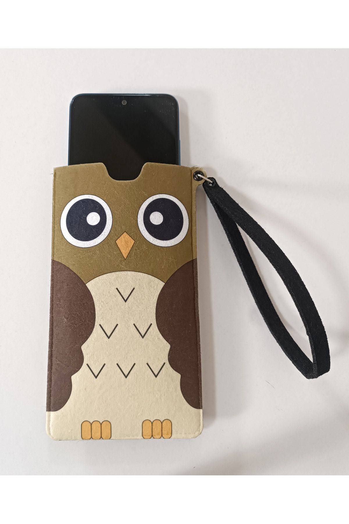 mevaks Telefon Kılıfı Sevimli Baykuş Universal Boy Bileklik İpli Cüzdanlı