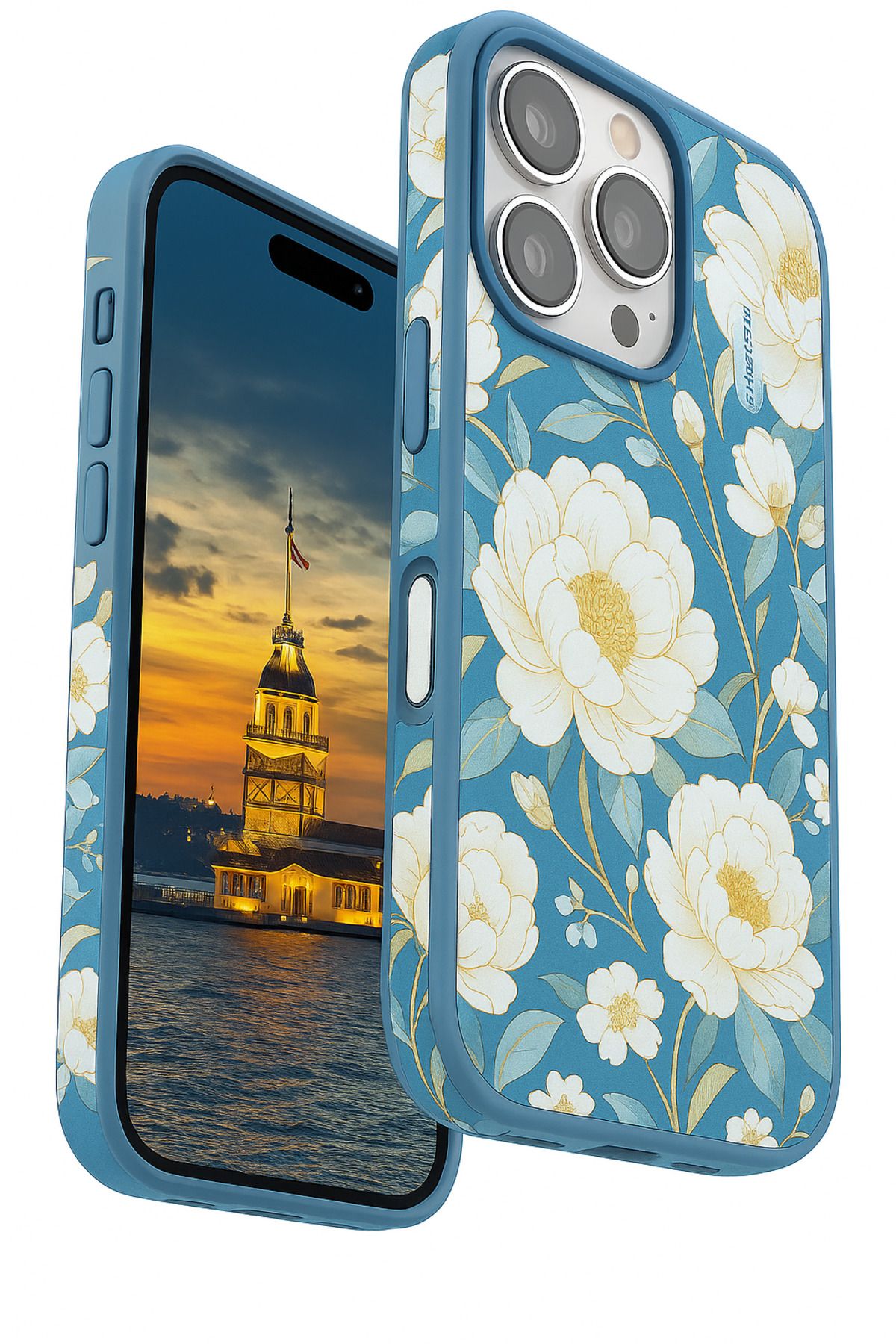 Peeq iPhone 16 Pro Max Peeq 3D Çiçek Desenli Manyetik MagSafe Kılıf