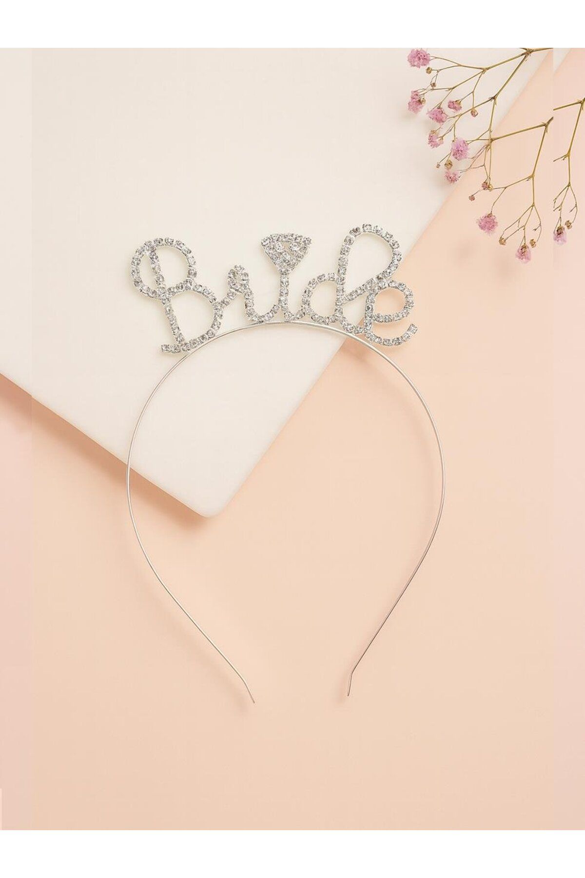 Parti Adresi Bride Taç Kristal Taşlı Metal Bekarlığa Veda Parti Tacı Gümüş