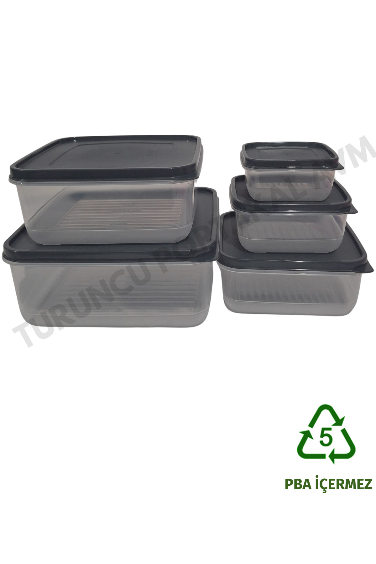 Kapaklı Saklama Kabı ( 5' Li Set ) Mutfak Düzenleyici Kare Organizer — görsel 3 · D-391-S