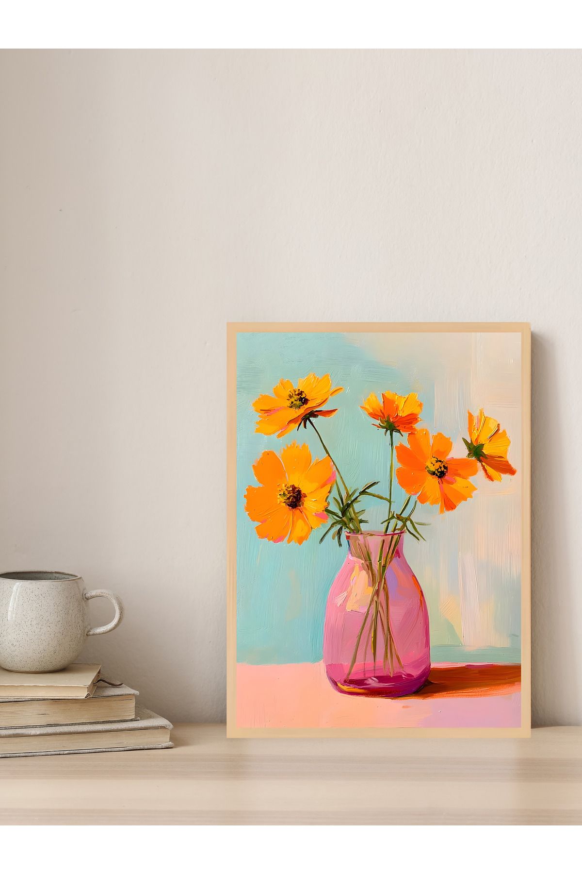 Tuba Decor Tek parça Ahşap Çerçeve Görünümlü MDF Tablo