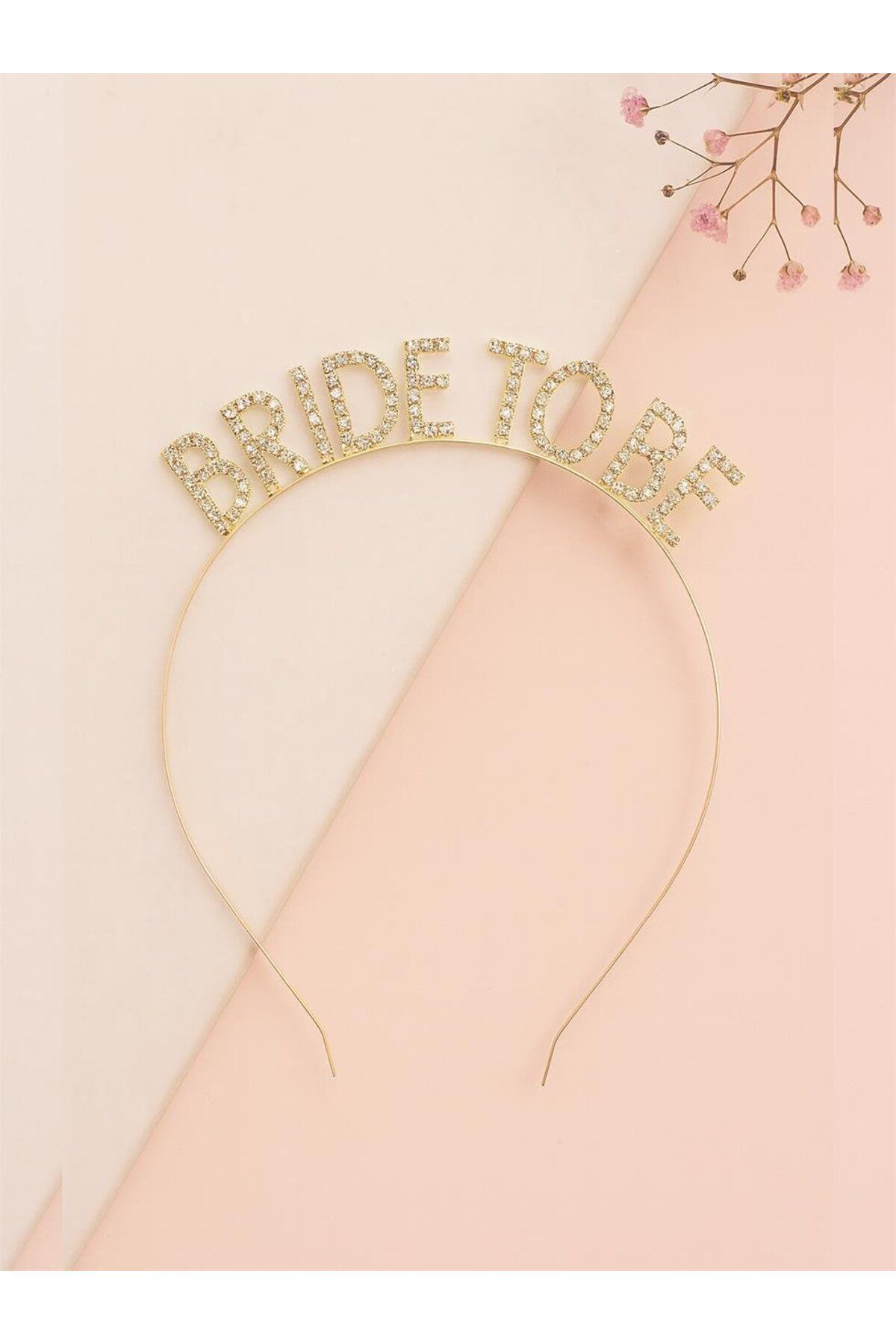 Parti Adresi Bride To Be Taç Metal Kristal Taşlı Bekarlığa Veda Parti Tacı Gold