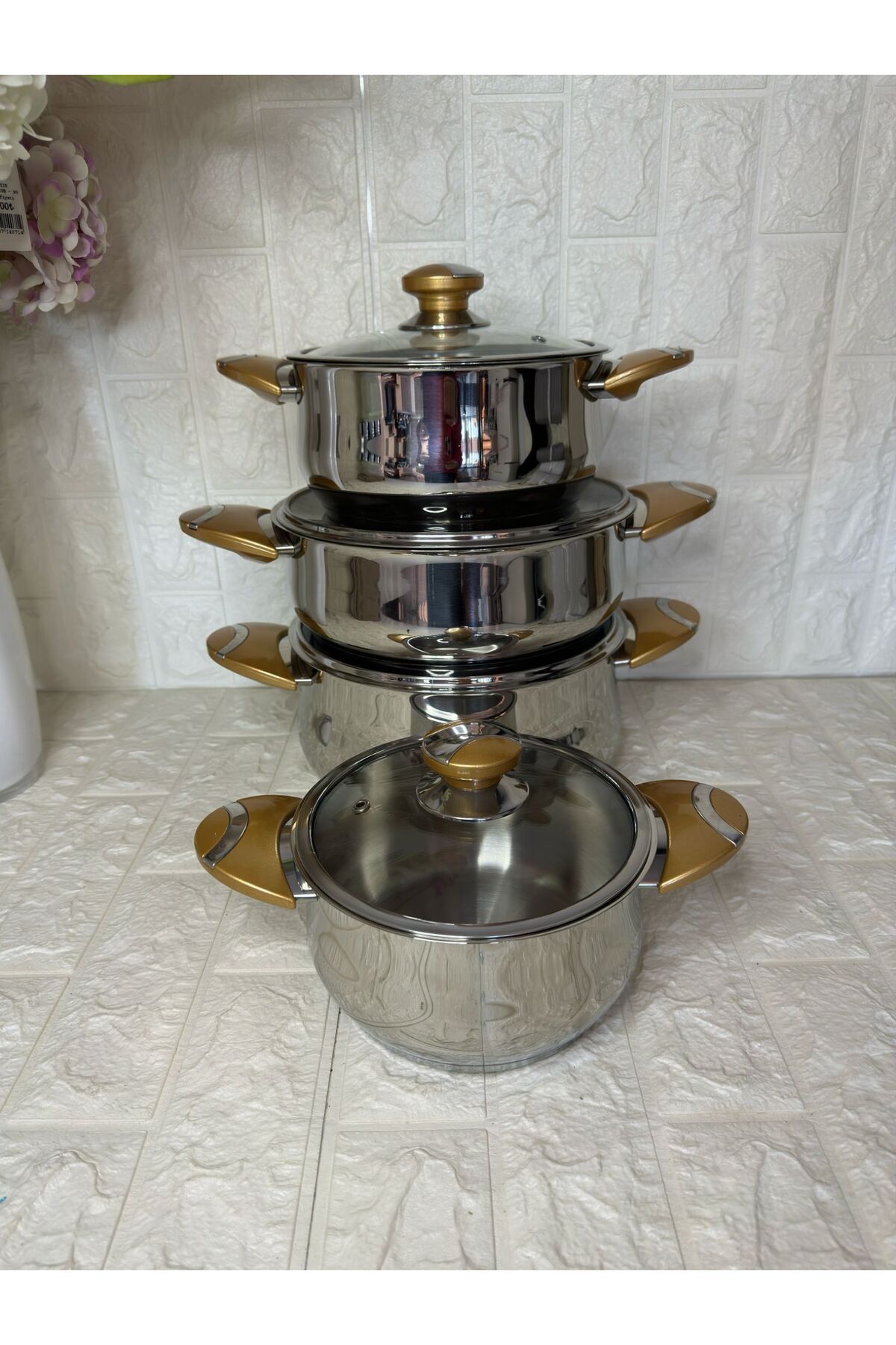aky home style 18 Parça Çelik Çeyiz Seti Gold