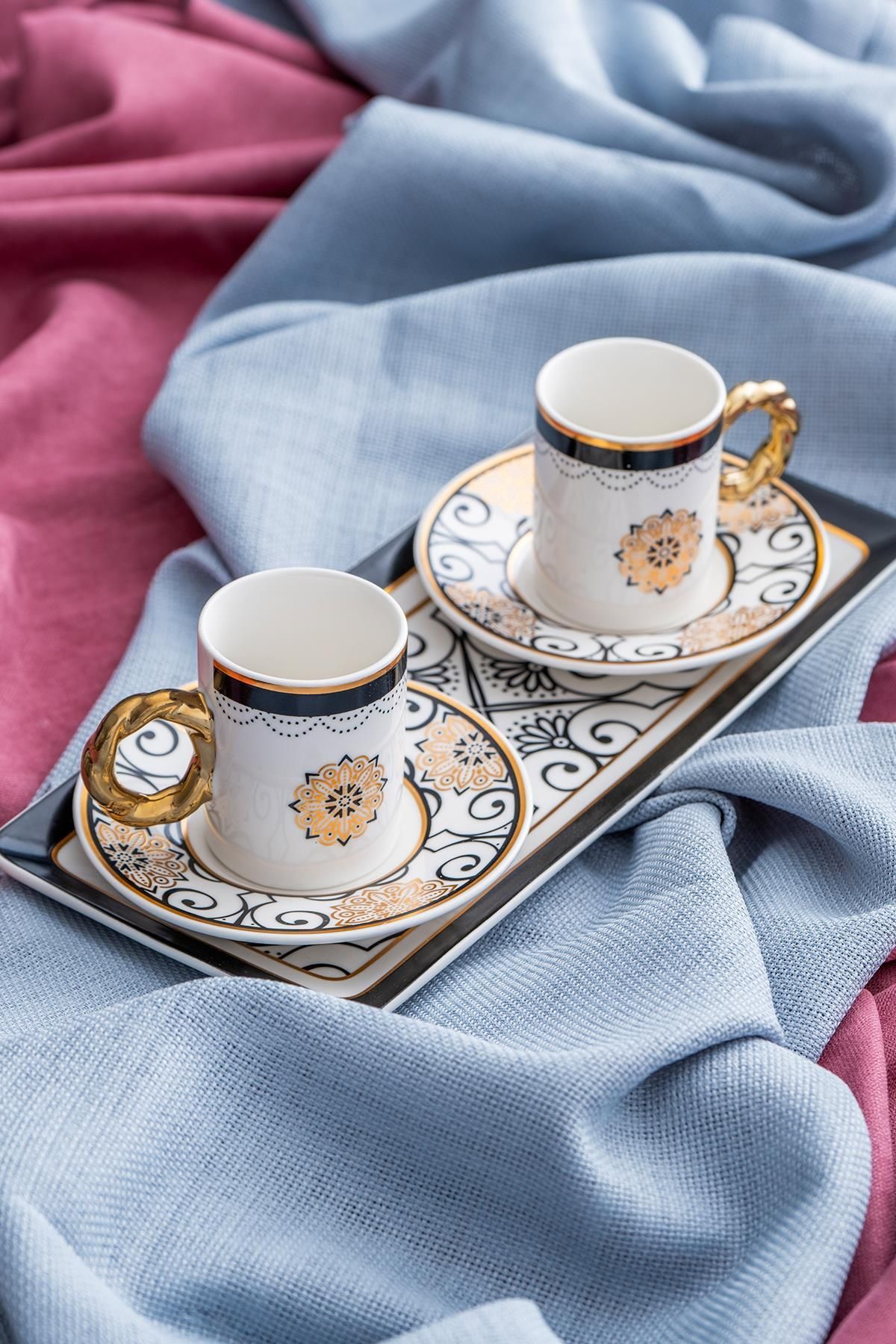 ACAR Francesca 2 Kişilik Porselen Kahve Fincanı Takımı - 90 ml