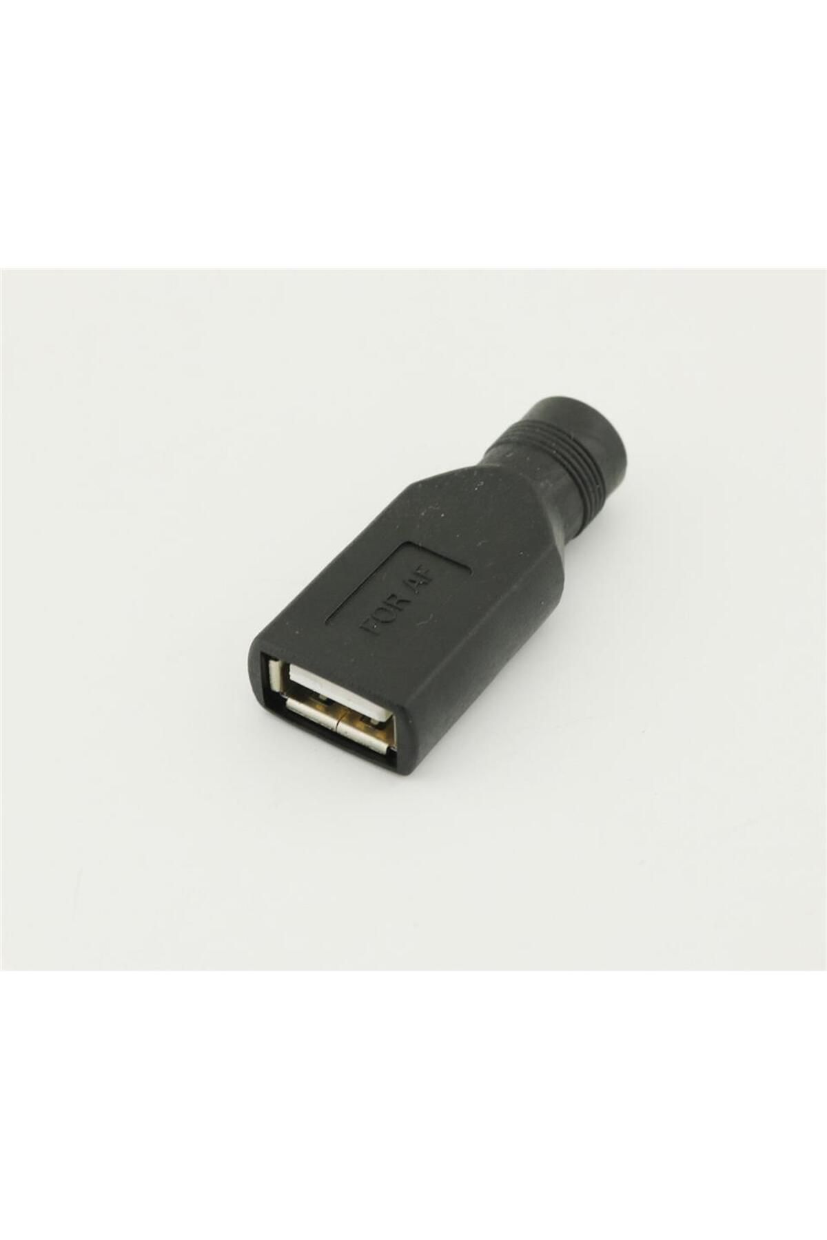 Mykablo 5.5x2.5 mm DC Dişi to USB 2.0 DC Dişi Uç Çevirici