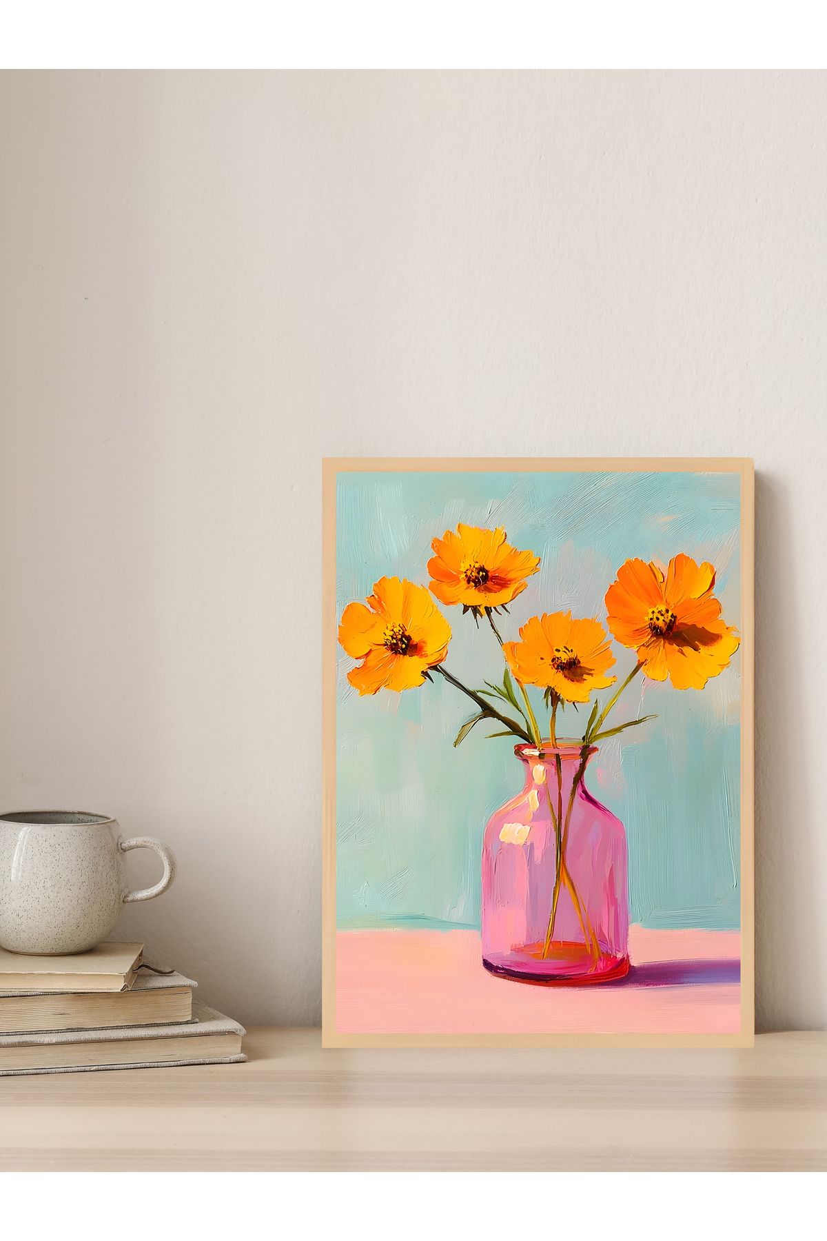 Tuba Decor Tek parça Ahşap Çerçeve Görünümlü MDF Tablo