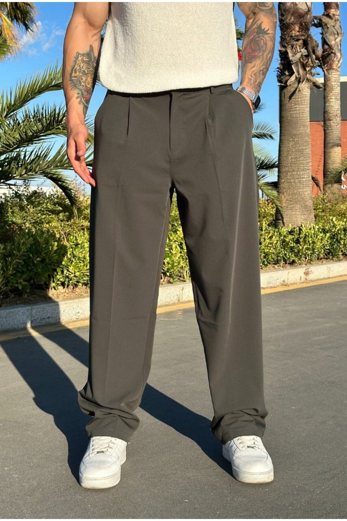 serline Premium Basic Oversize Kumaş Pantolon