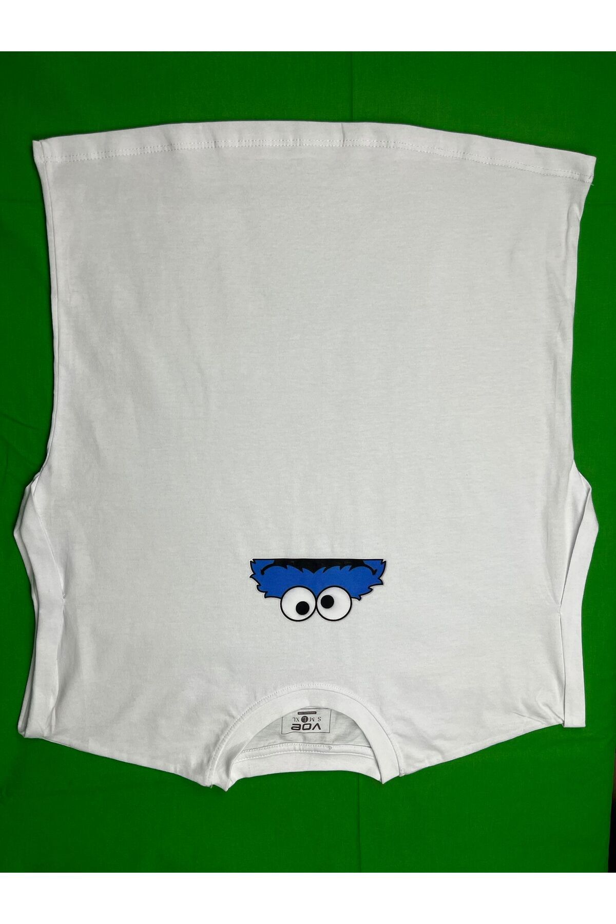 Butik baskılı kolsuz kısa t'shirt