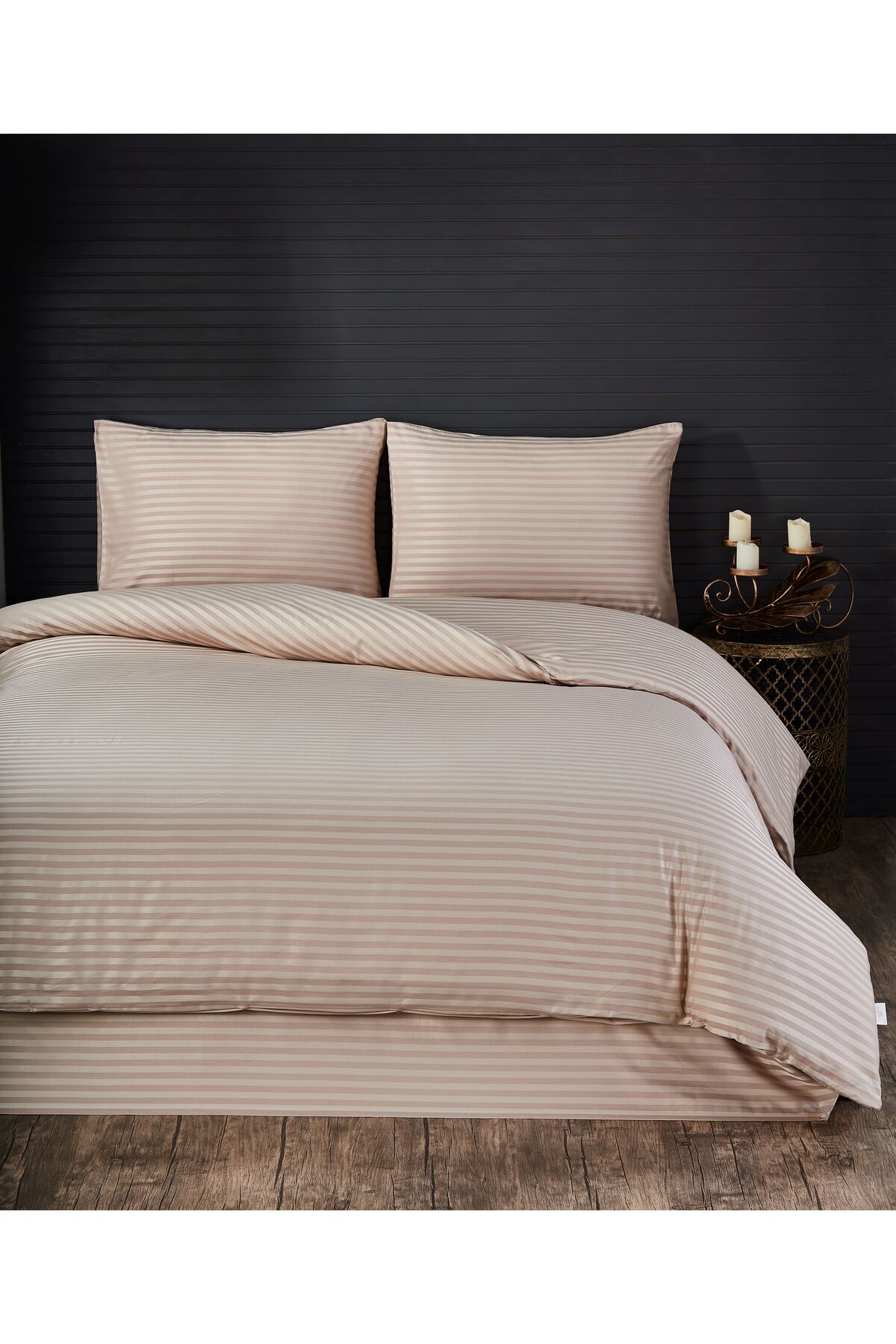 sarra 160X200 TEK KİŞİLİK ÇİZGİLİ SATEN NEVRESİM TAKIMI