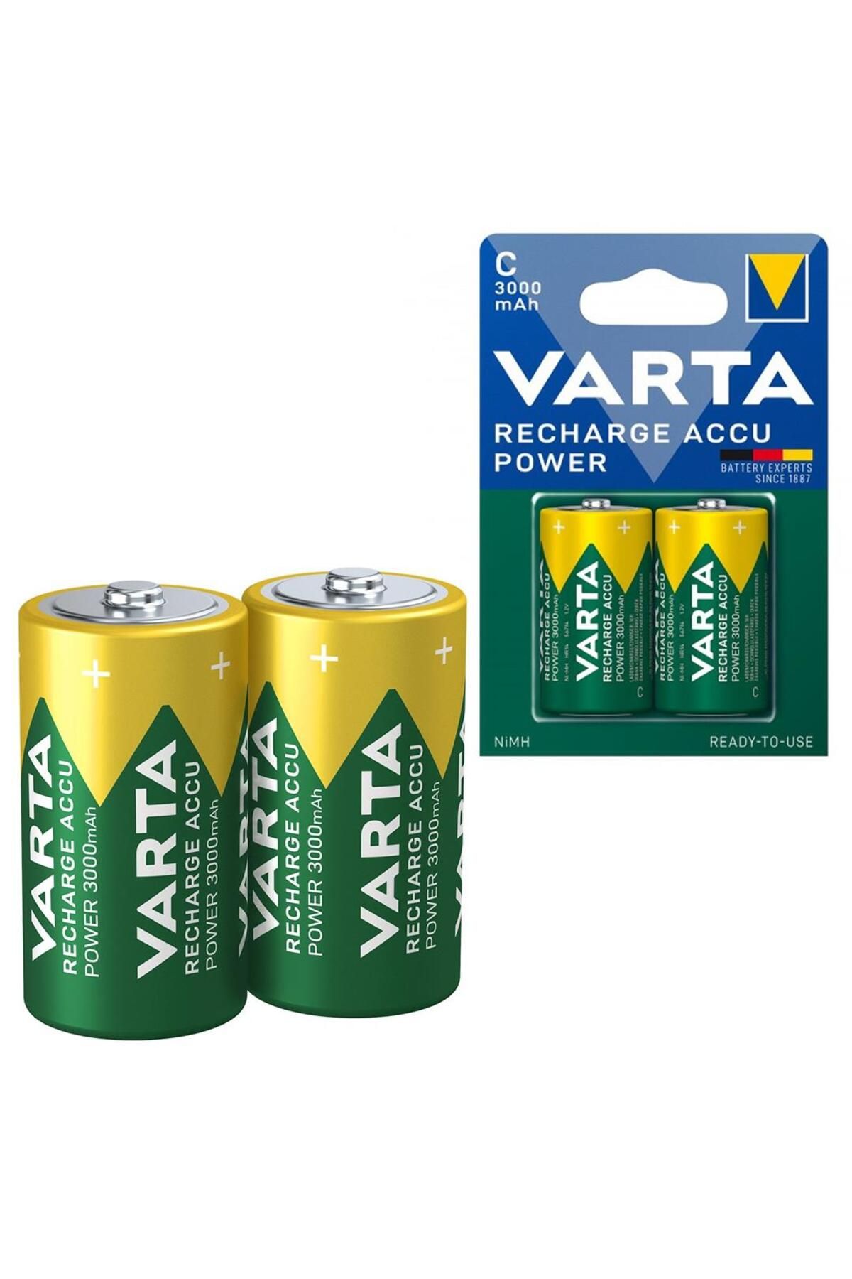 Varta HR14 3000mAh C Orta Boy 1.2 Volt Ni-Mh Şarjlı Pil 2Li Paket (Şarj Edilebilir)