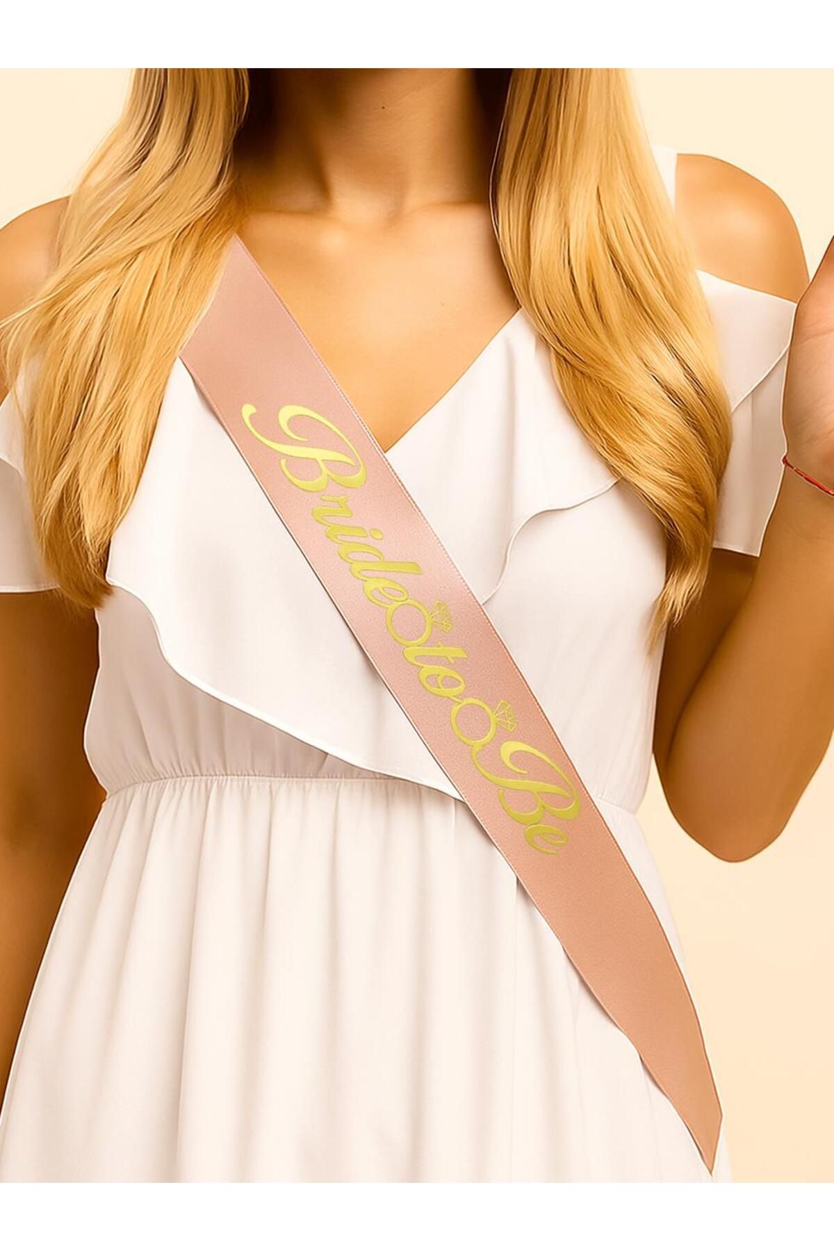 Parti Adresi Bride To Be Kuşak Bekarlığa Veda Parti Aksesuarı Rose Üzeri Altın