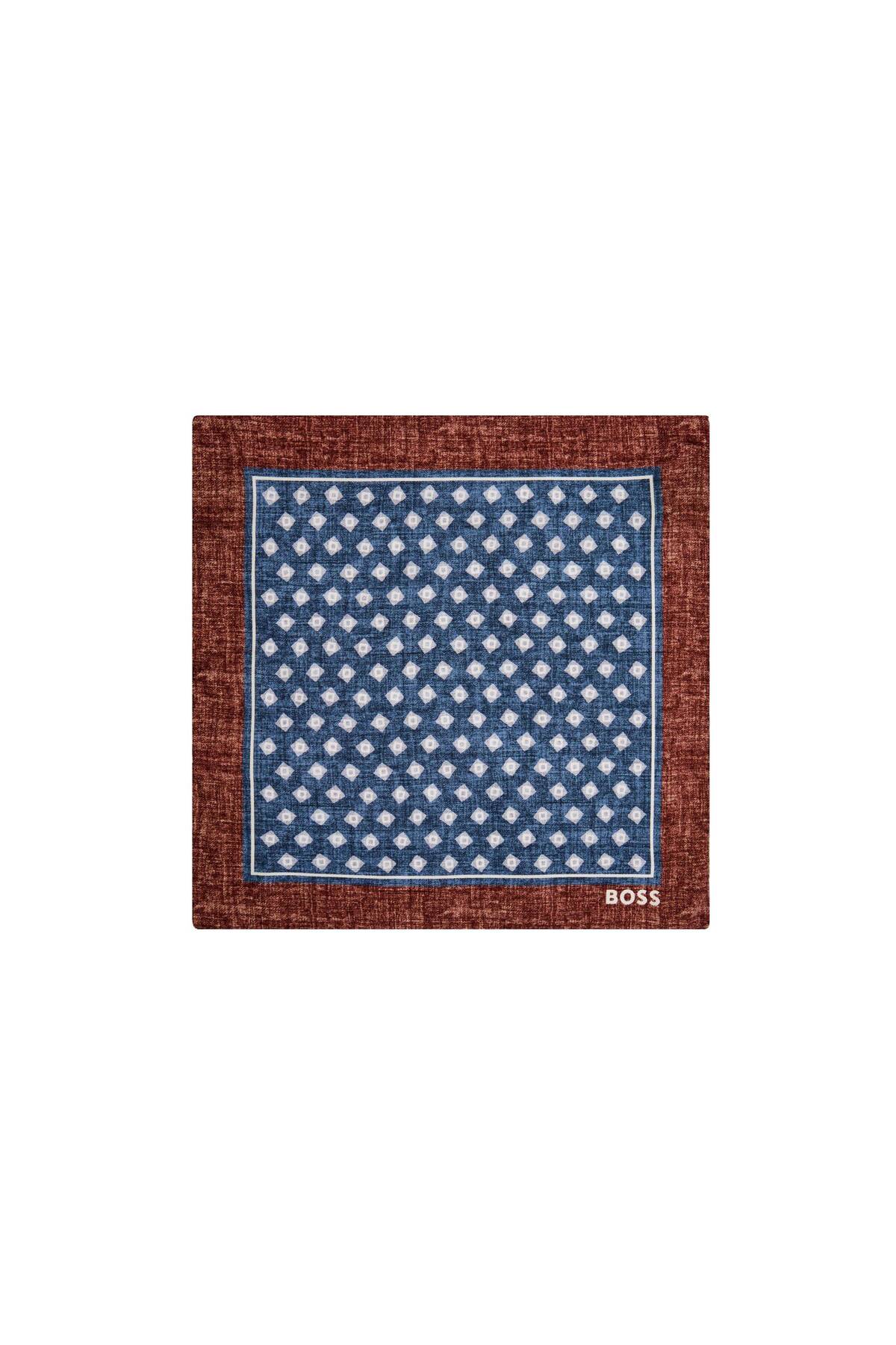 باس دستمال جیبی مردانه سرمه‌ای با طرح و لوگوی برند چاپ شده ۵۰۵۴۶۰۲۹-۴۰۴